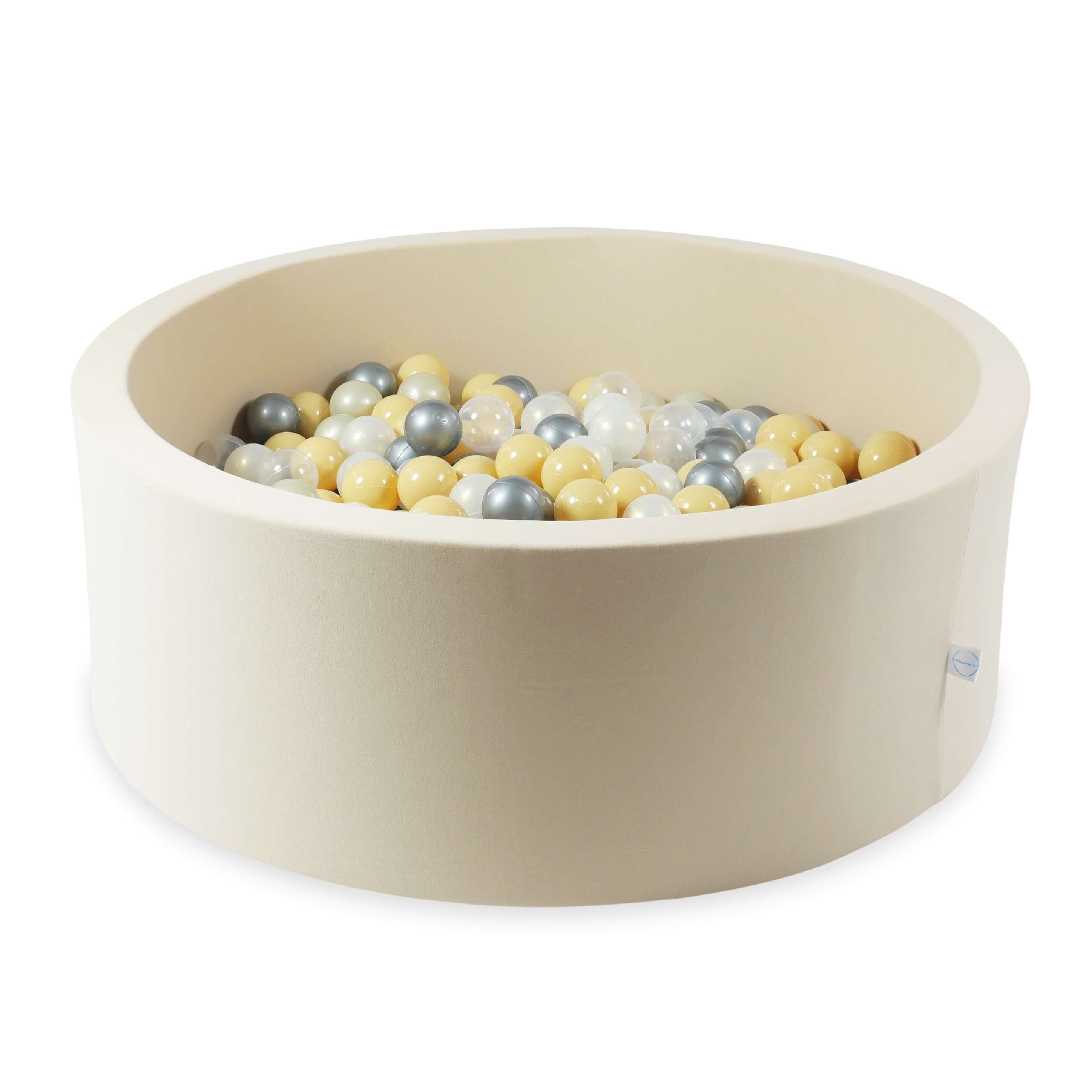Ball pit with balls 110 × 40 cm beige with 500 balls