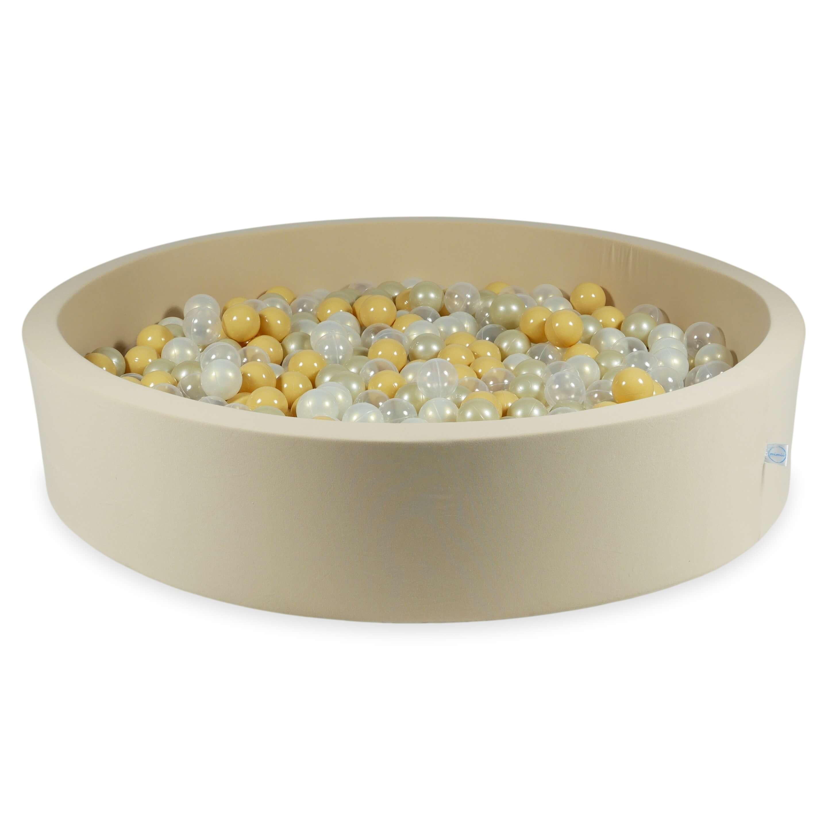 Ball pit with balls 130 × 30 cm beige with 600 balls