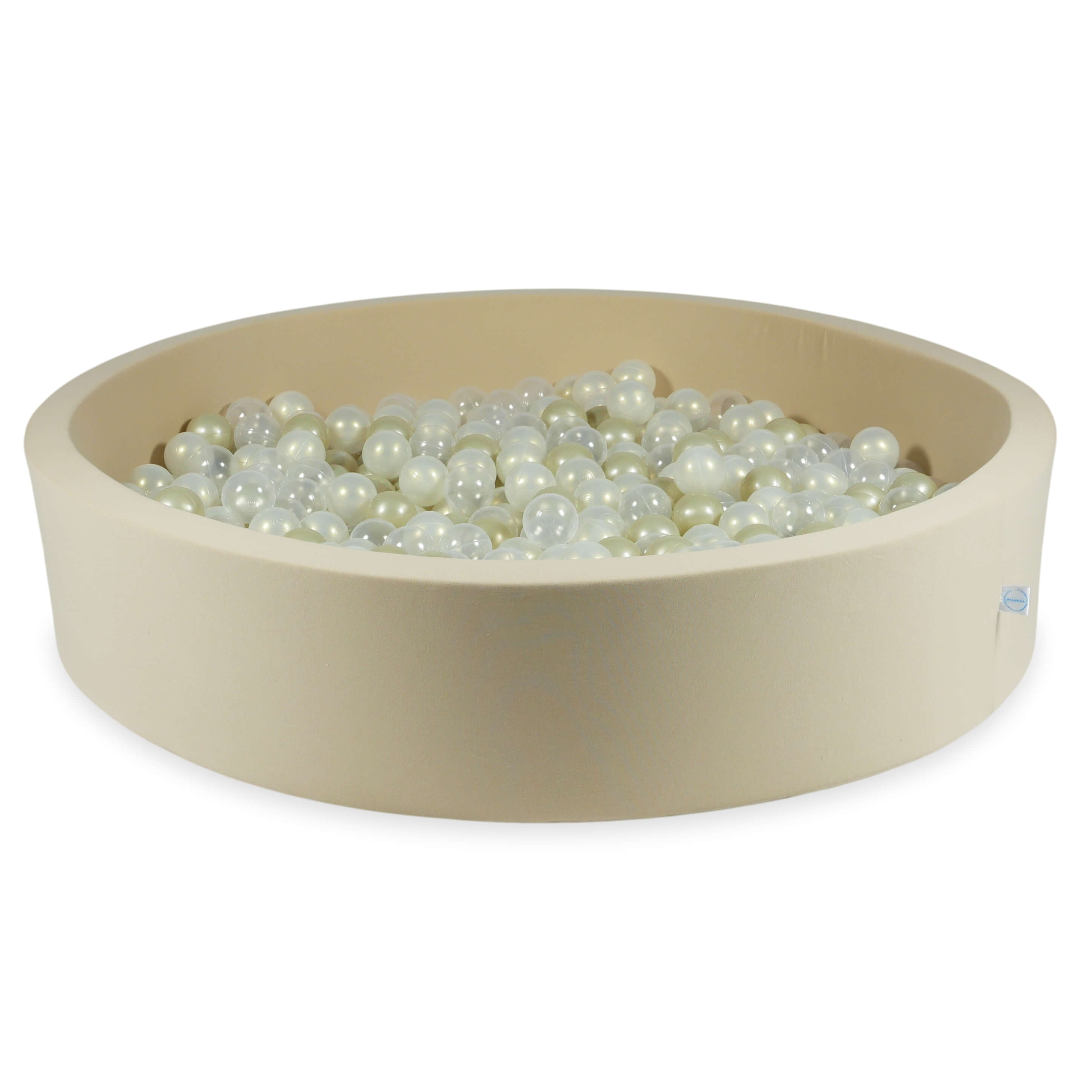 Mimii Bällebad in Beige – rund, 130 × 30 cm, mit 600 Bällen