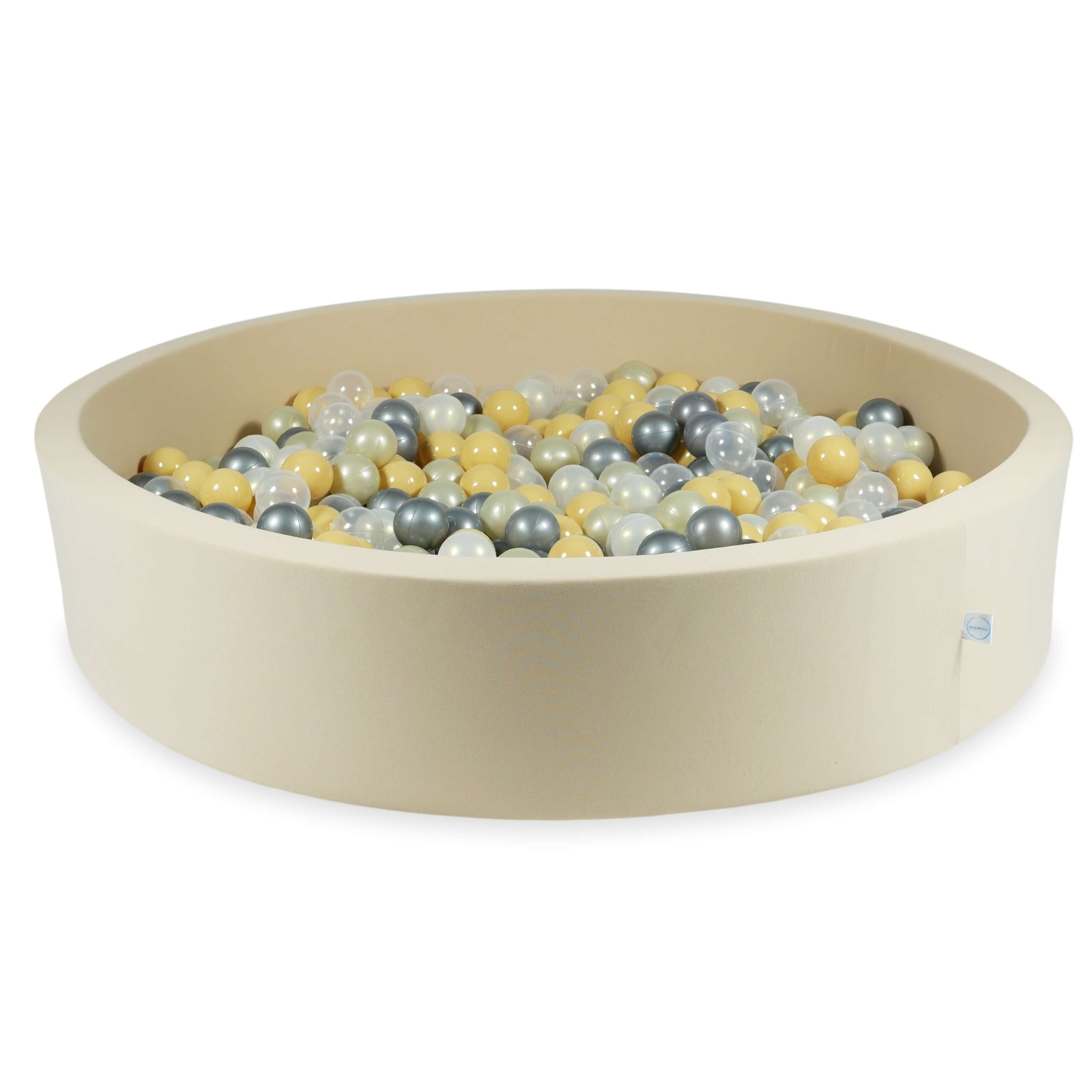 Ball pit with balls 130 × 30 cm beige with 600 balls