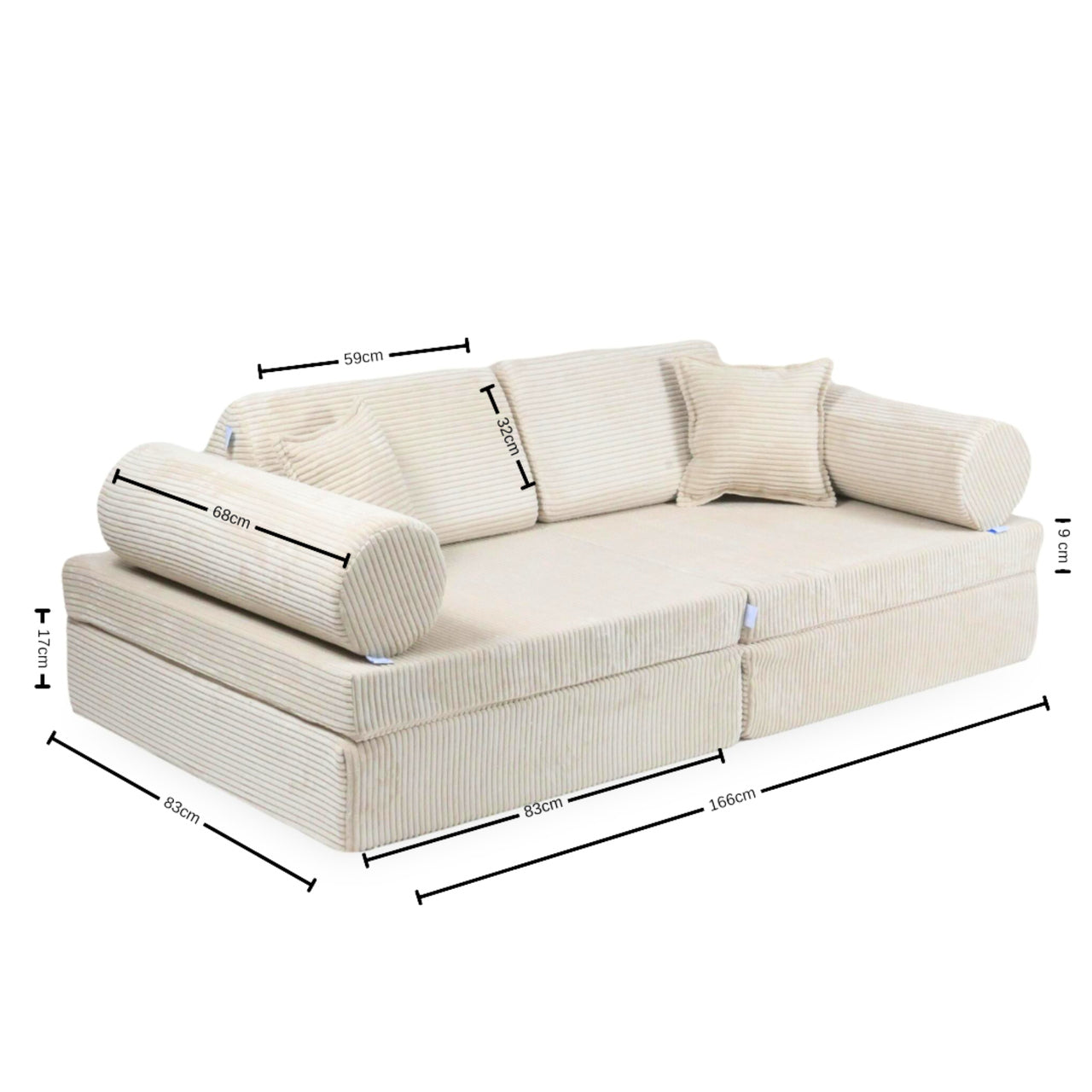 Sofa do zabawy Montessori Comfort Boucle Biały