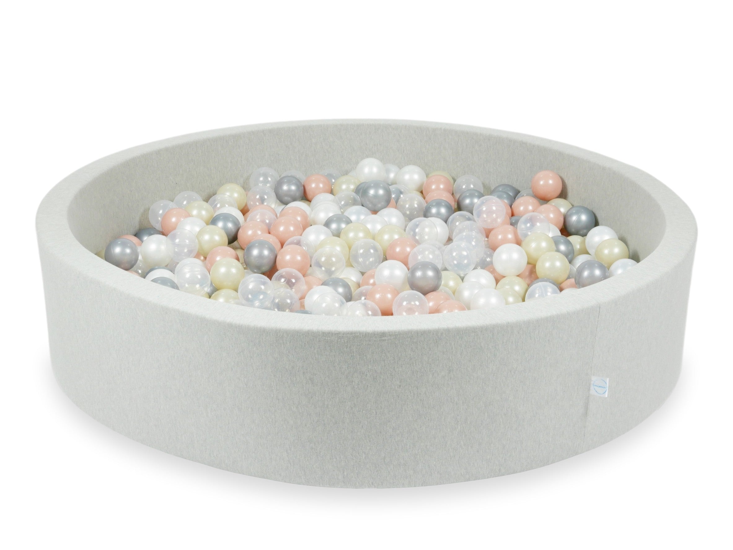 Ball pit with balls 130 × 30 cm light grey with 600 balls