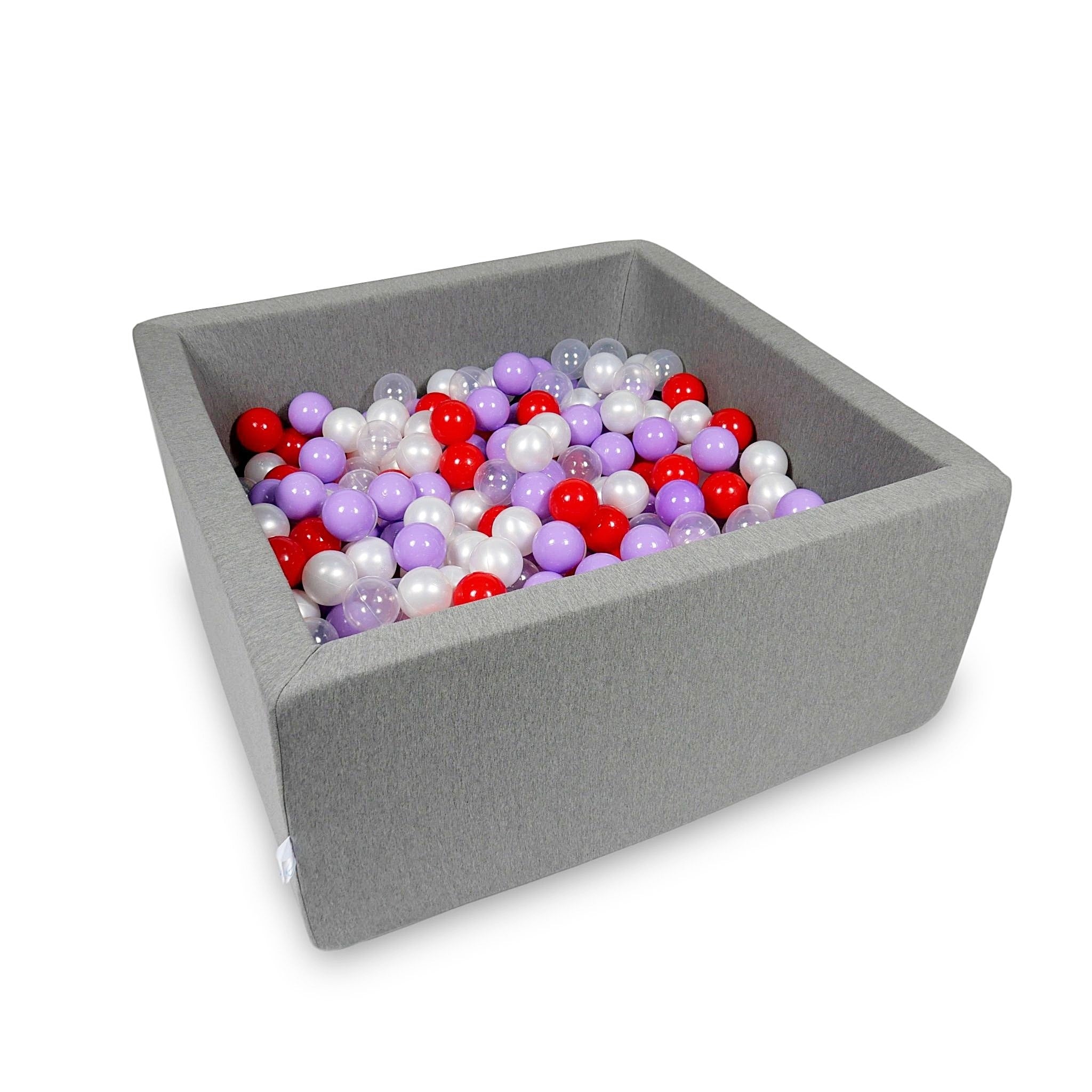 Square ball pit with balls 90 × 90 × 40 cm grey + 400 balls