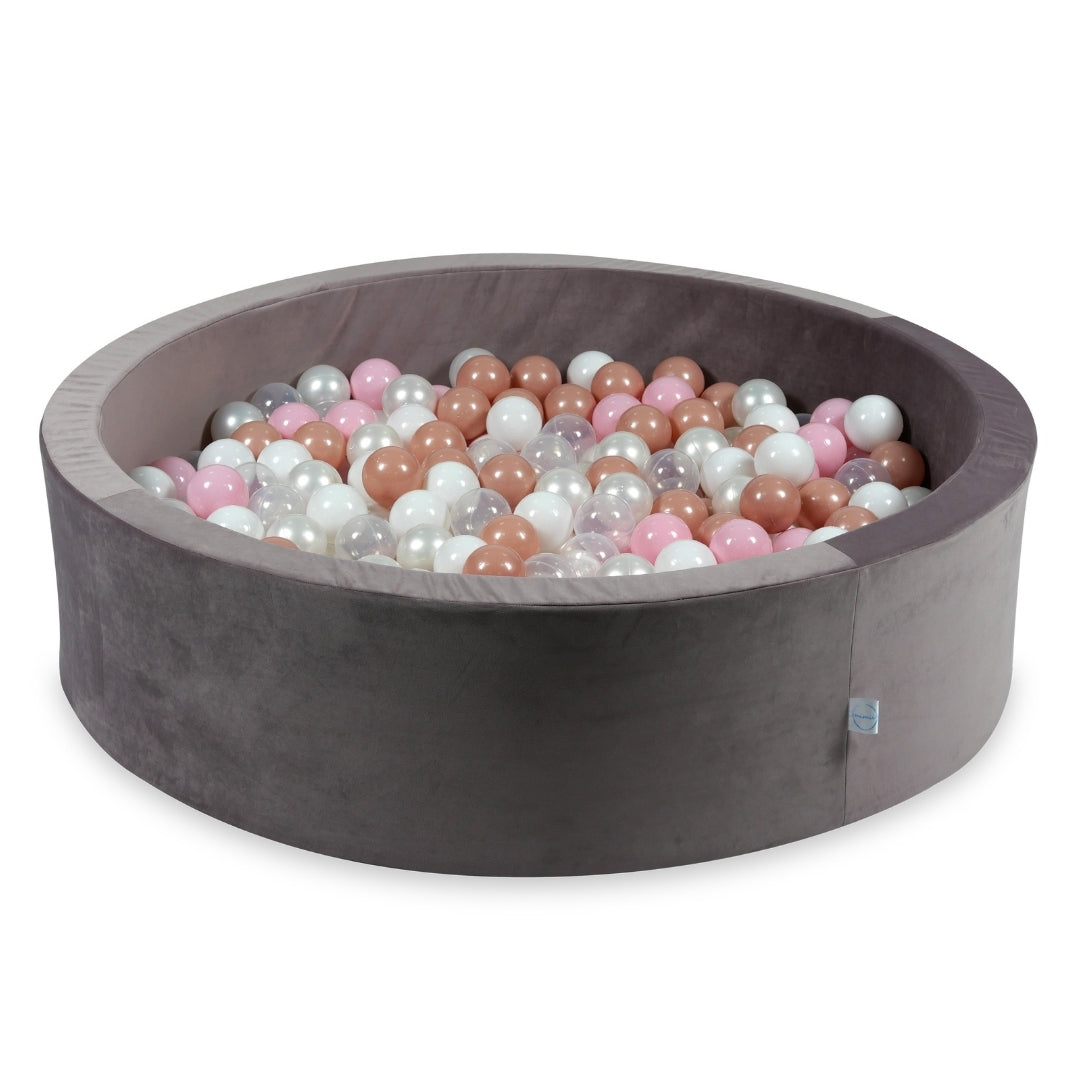Ball pit with balls 110 × 30 cm velvet lilac with 400 balls