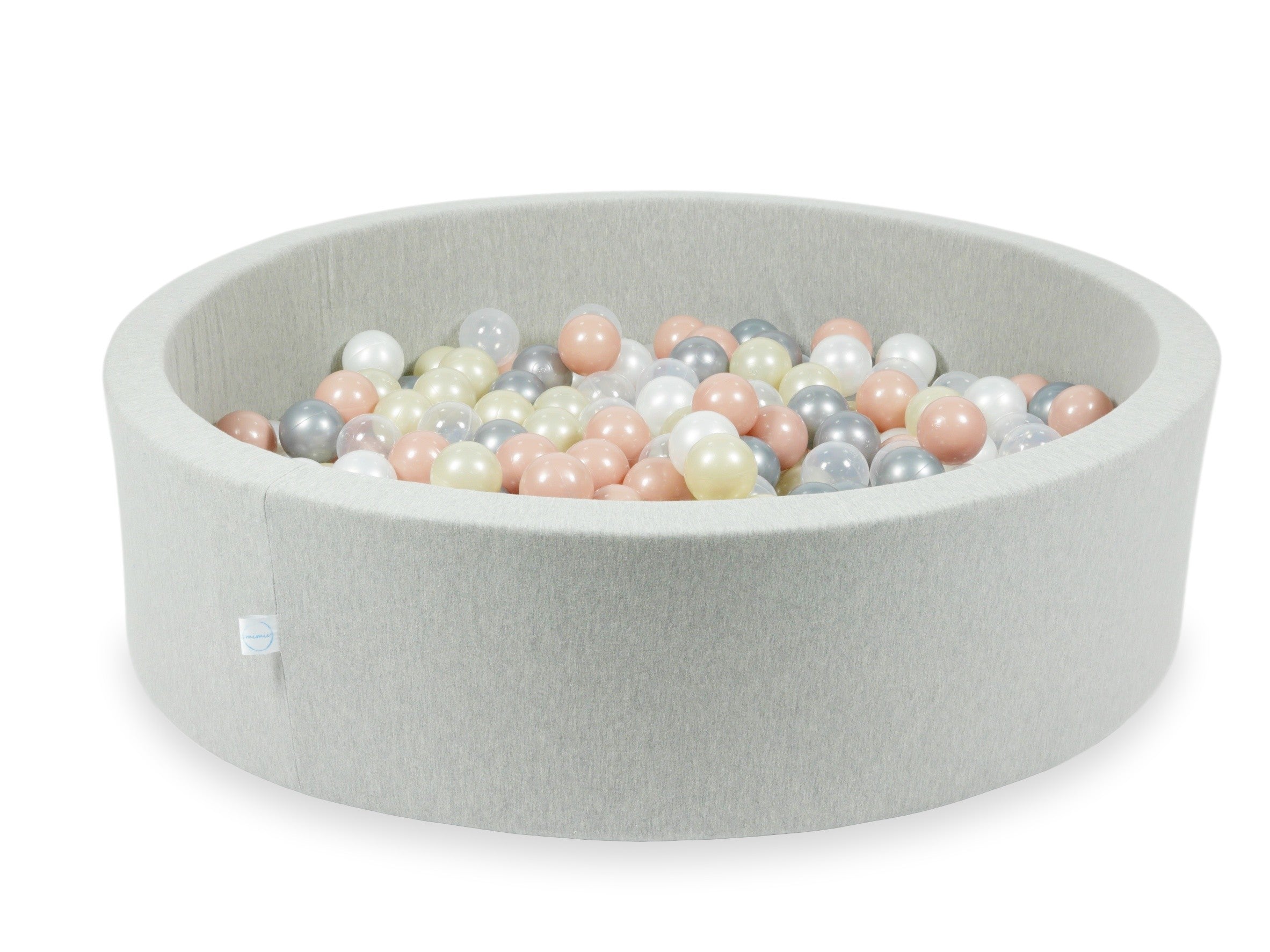 Ball pit with balls 110 × 30 cm light grey with 400 balls