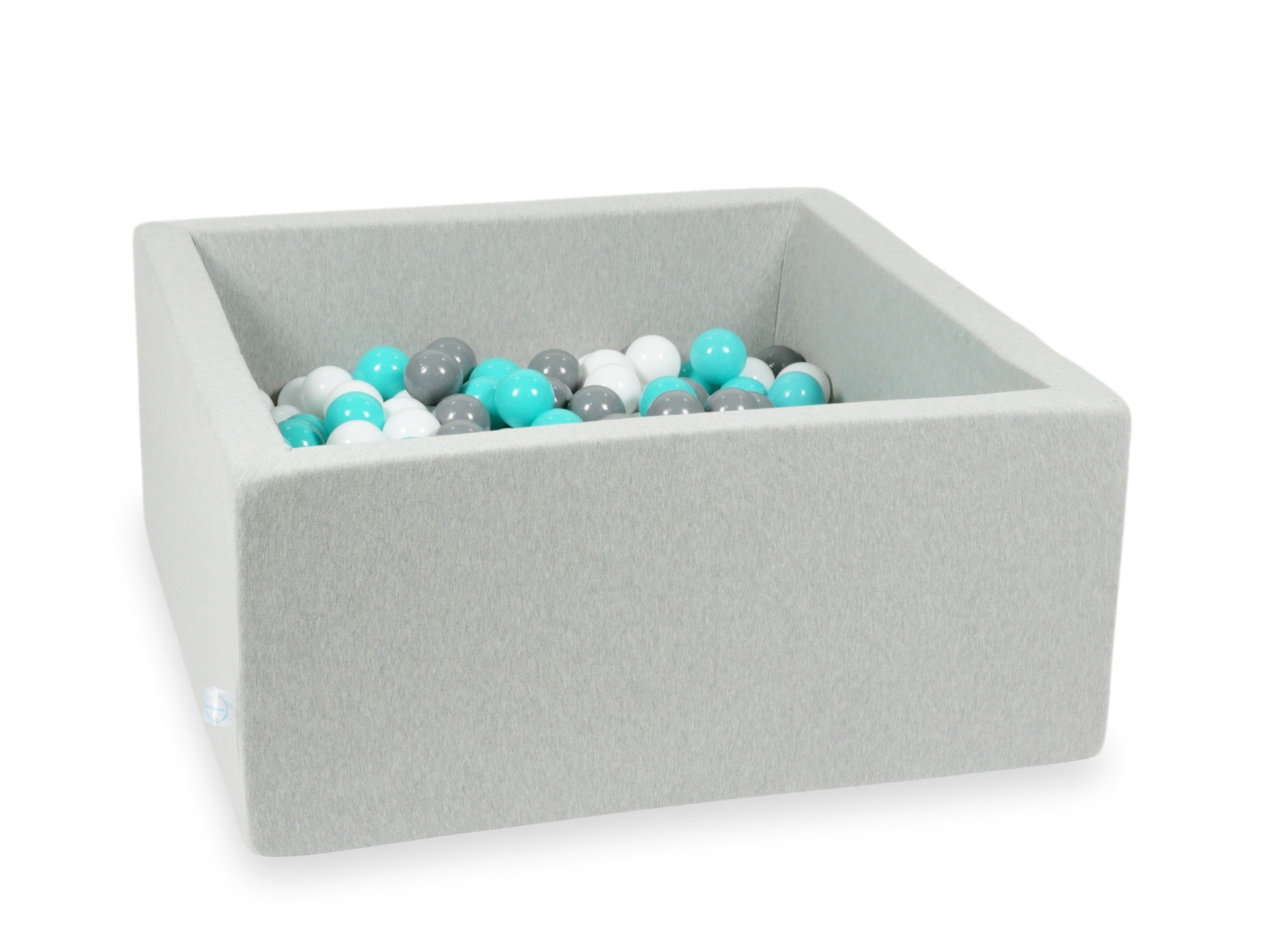 Square ball pit with balls 90 × 90 × 40 cm light grey + 400 balls
