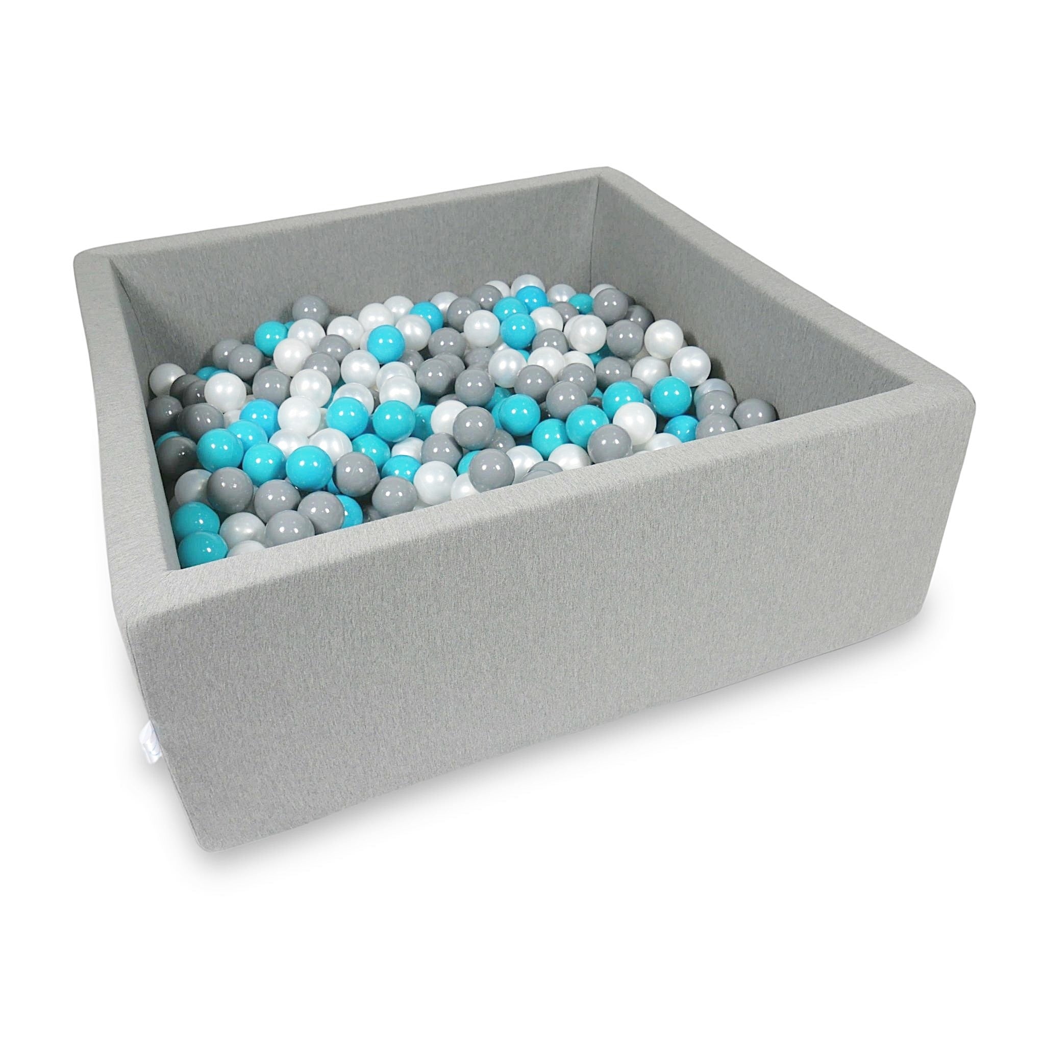 Square ball pit with balls 110 × 110 × 40 cm grey + 600 balls
