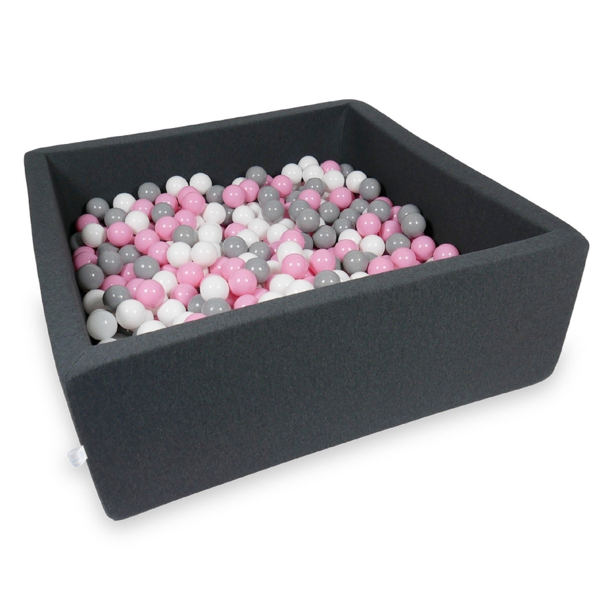 Square ball pit with balls 110 × 110 × 40 cm graphite + 600 balls