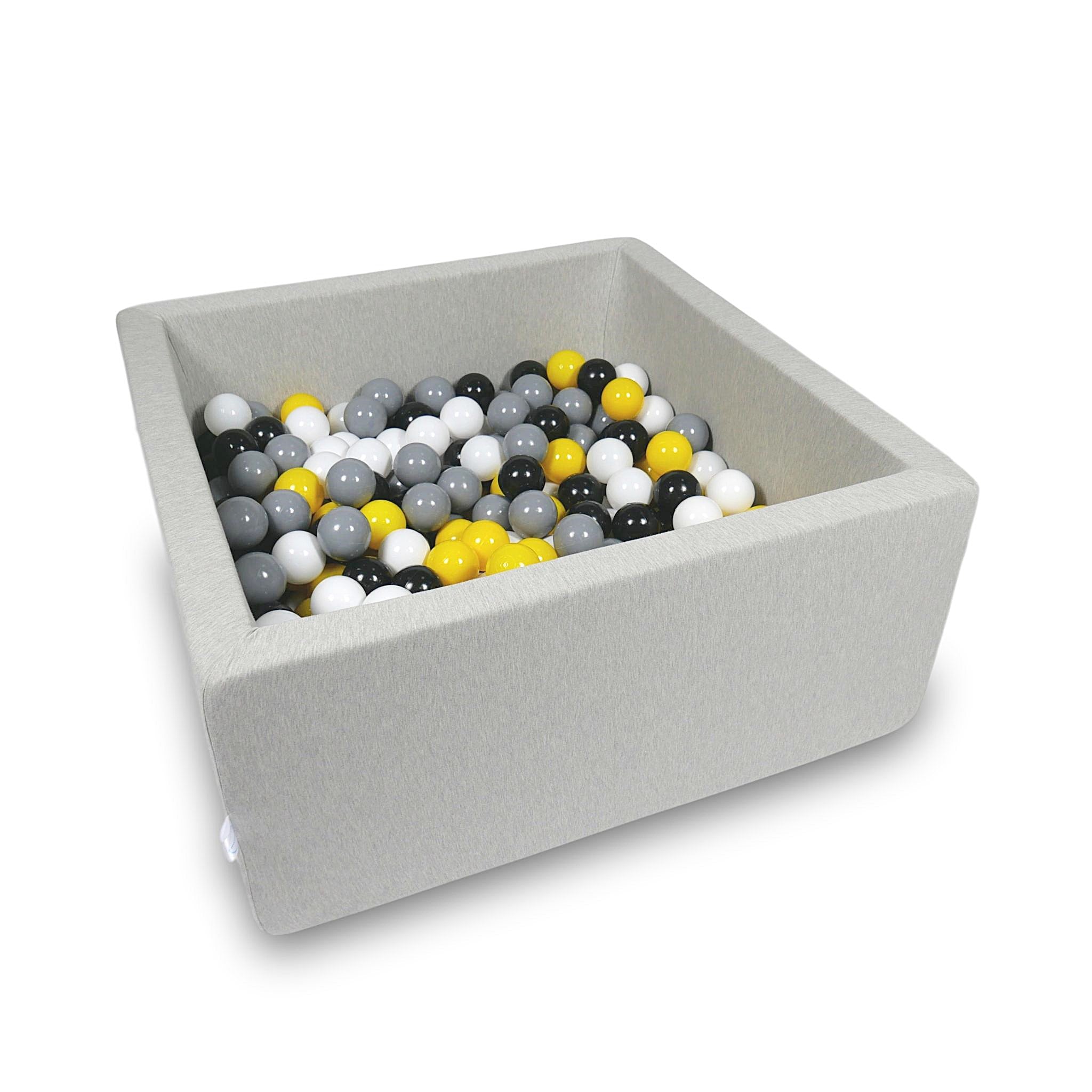 Square ball pit with balls 90 × 90 × 40 cm light grey + 400 balls