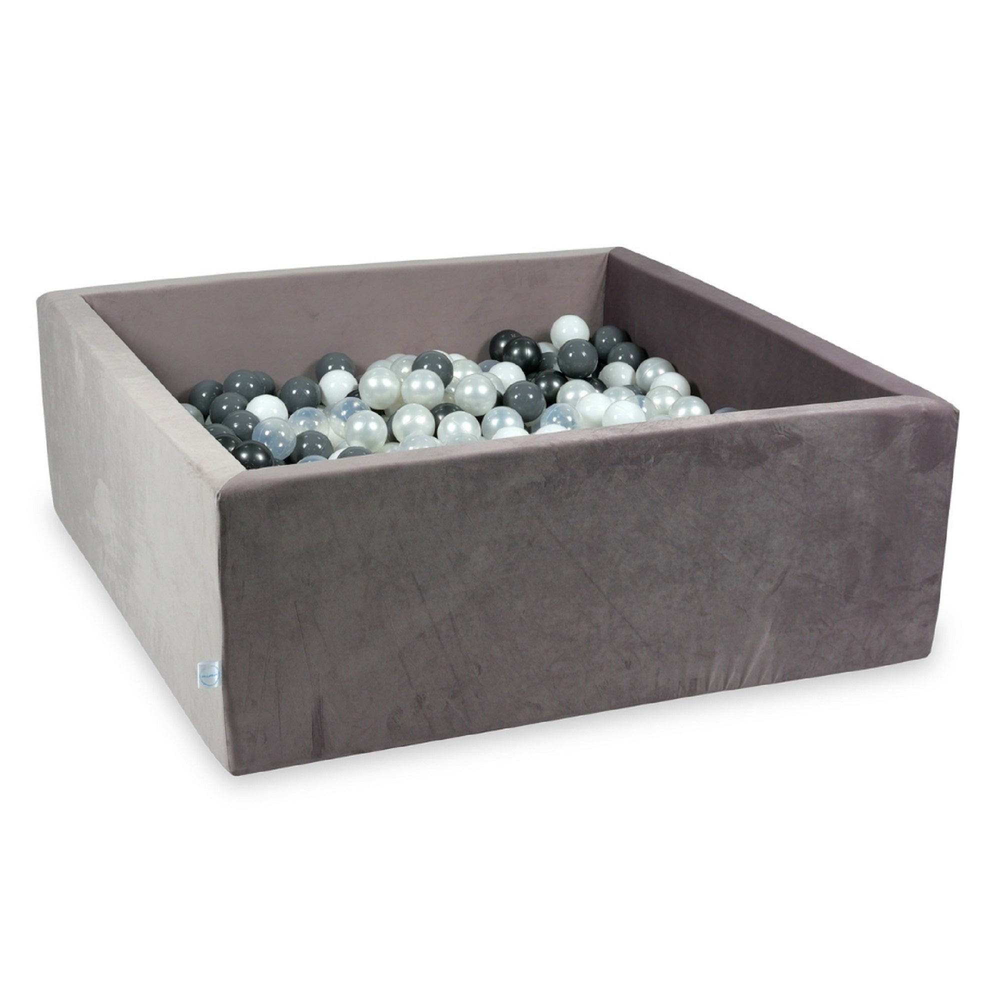 Square ball pit with balls 110 × 110 × 40 cm velvet lilac + 600 balls