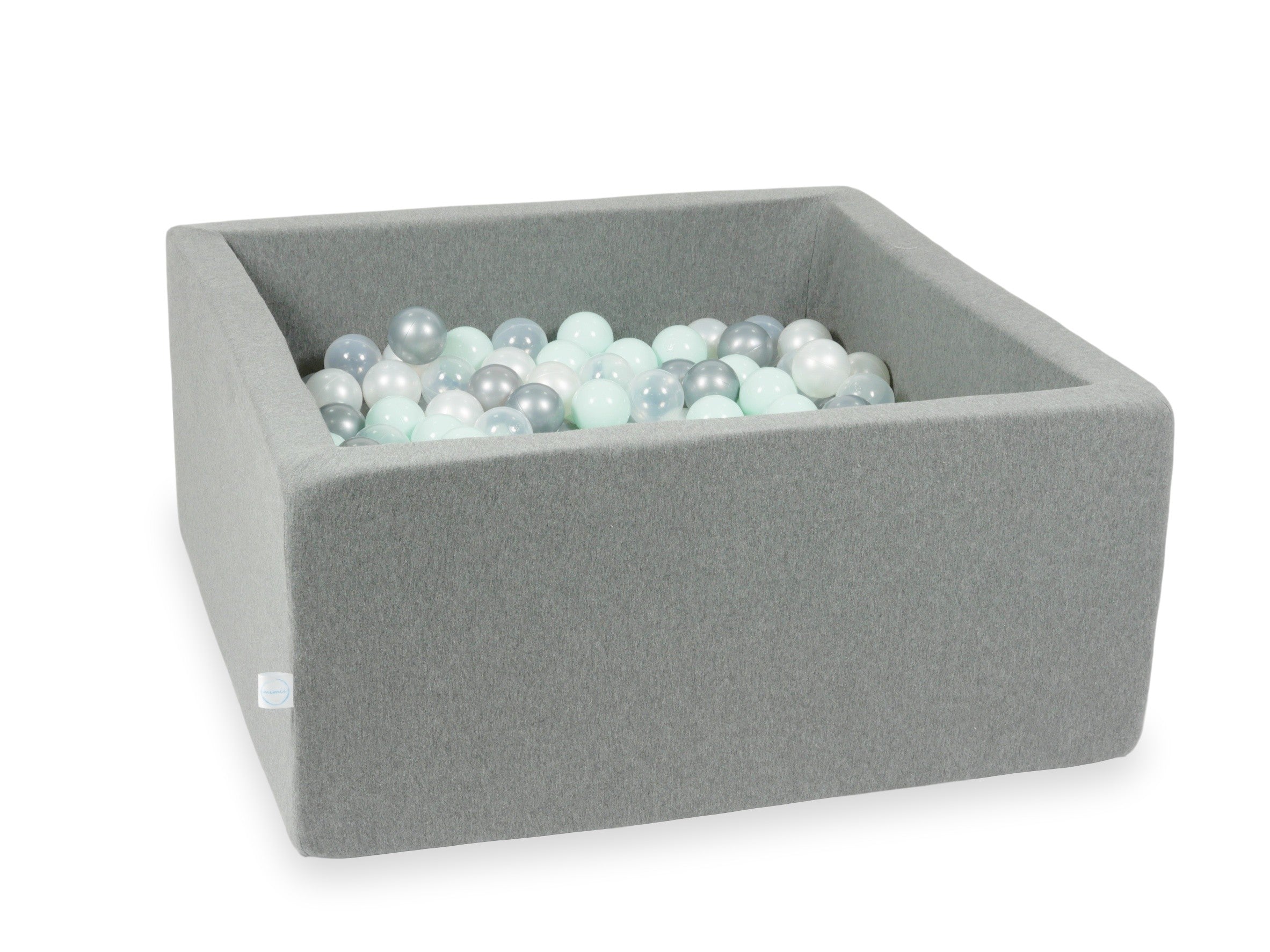 Square ball pit with balls 90 × 90 × 40 cm grey + 400 balls