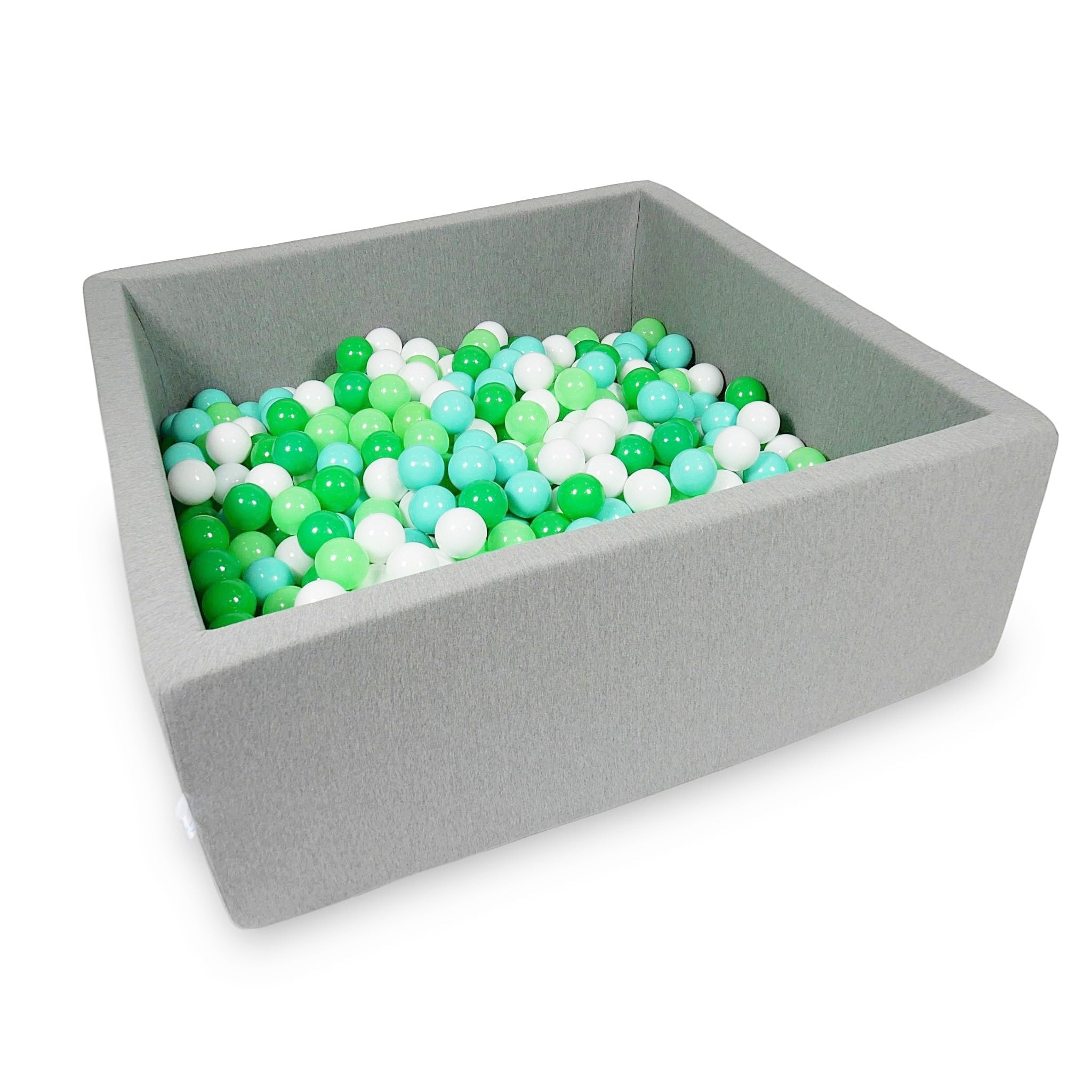 Square ball pit with balls 110 × 110 × 40 cm grey + 600 balls