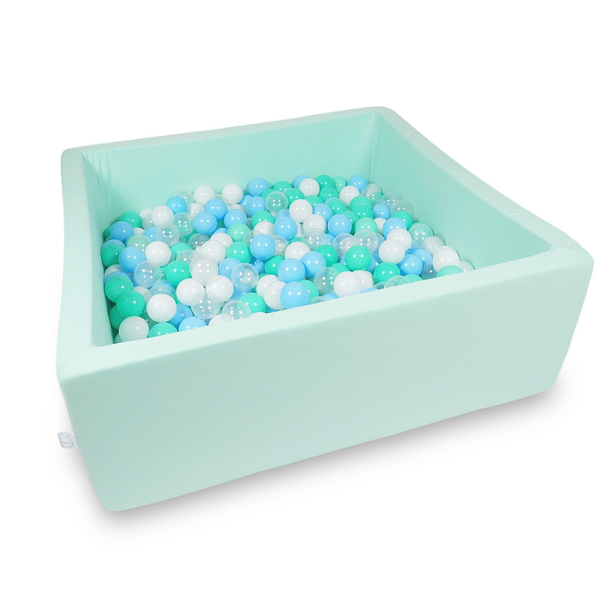Square ball pit with balls 110 × 110 × 40 cm mint + 600 balls