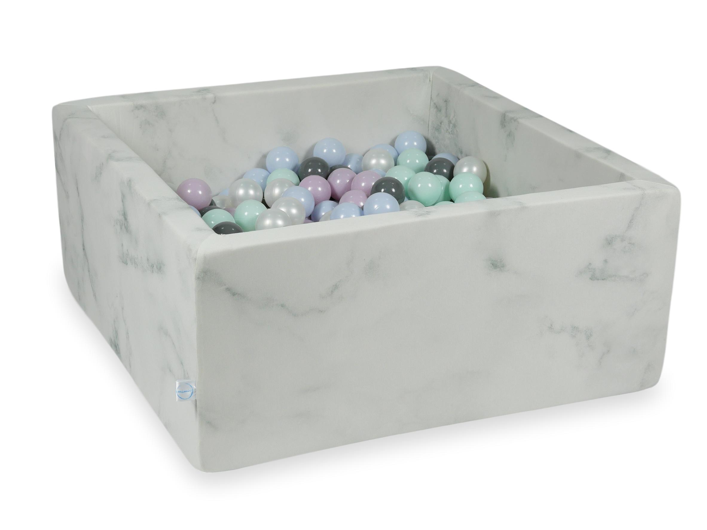Square ball pit with balls 90 × 90 × 40 cm velvet + 400 balls
