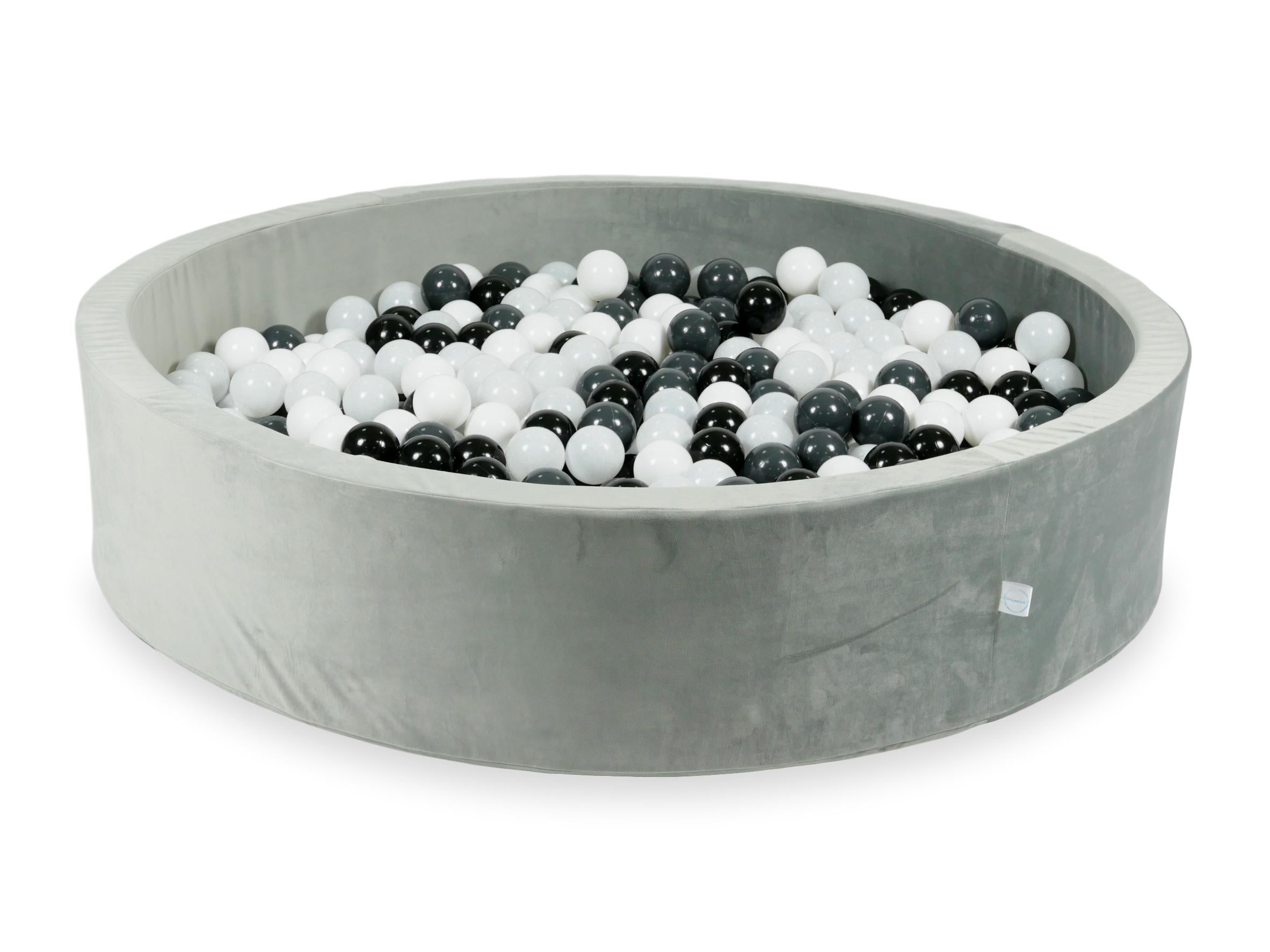 Ball pit with balls 130 × 30 cm velvet grey with 600 balls
