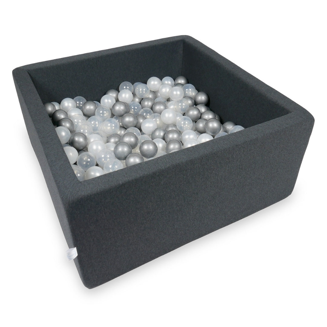 Square ball pit with balls 90 × 90 × 40 cm graphite + 400 balls