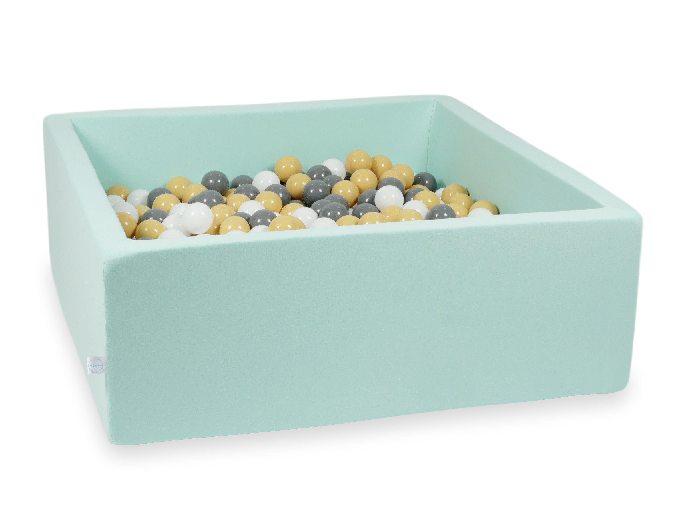 Square ball pit with balls 110 × 110 × 40 cm mint + 600 balls