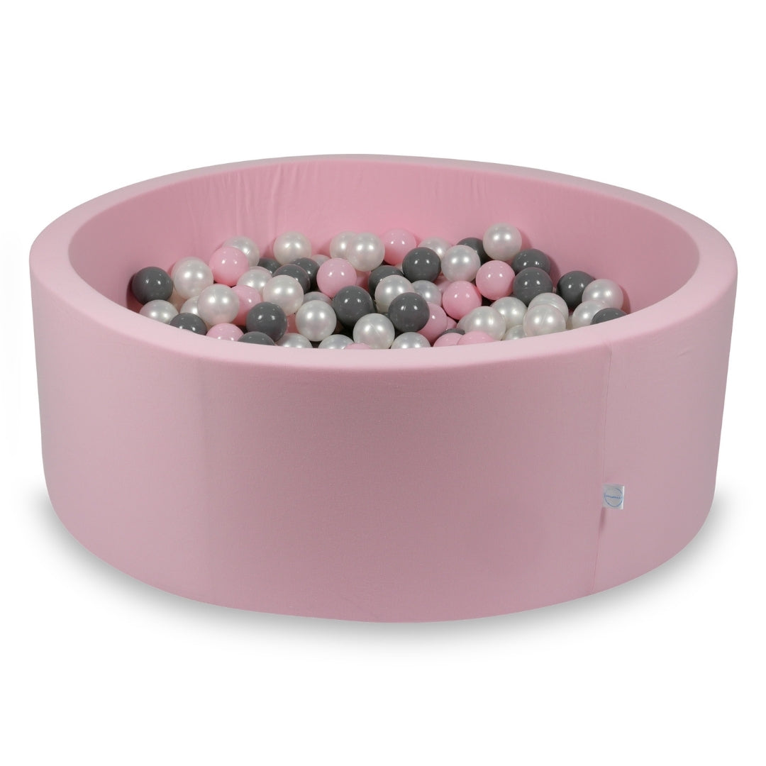 Mimii Bällebad in Puderrosa – rund, 110 × 40 cm, mit 500 Bällen
