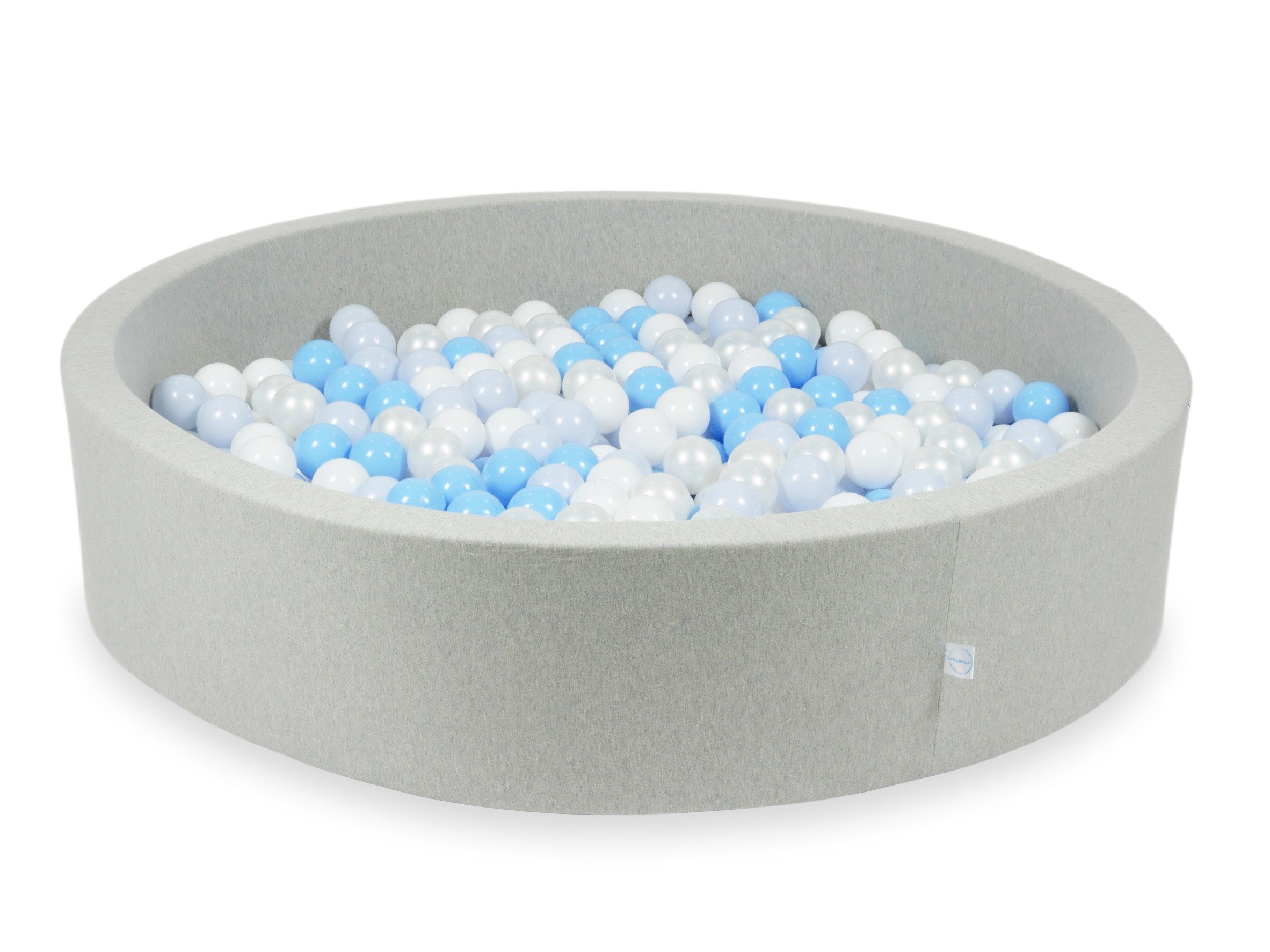 Ball pit with balls 130 × 30 cm light grey with 600 balls