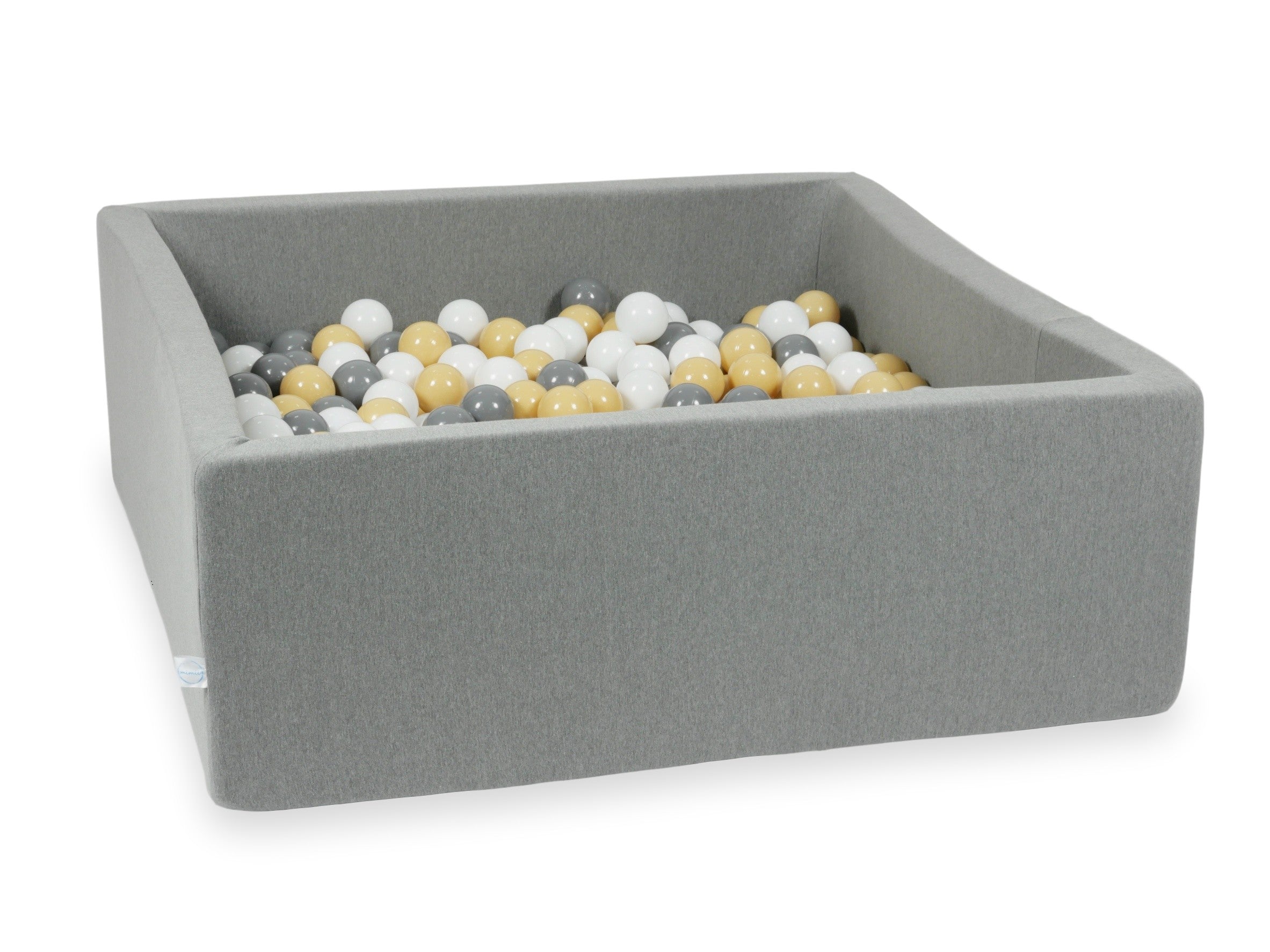 Square ball pit with balls 110 × 110 × 40 cm grey + 600 balls