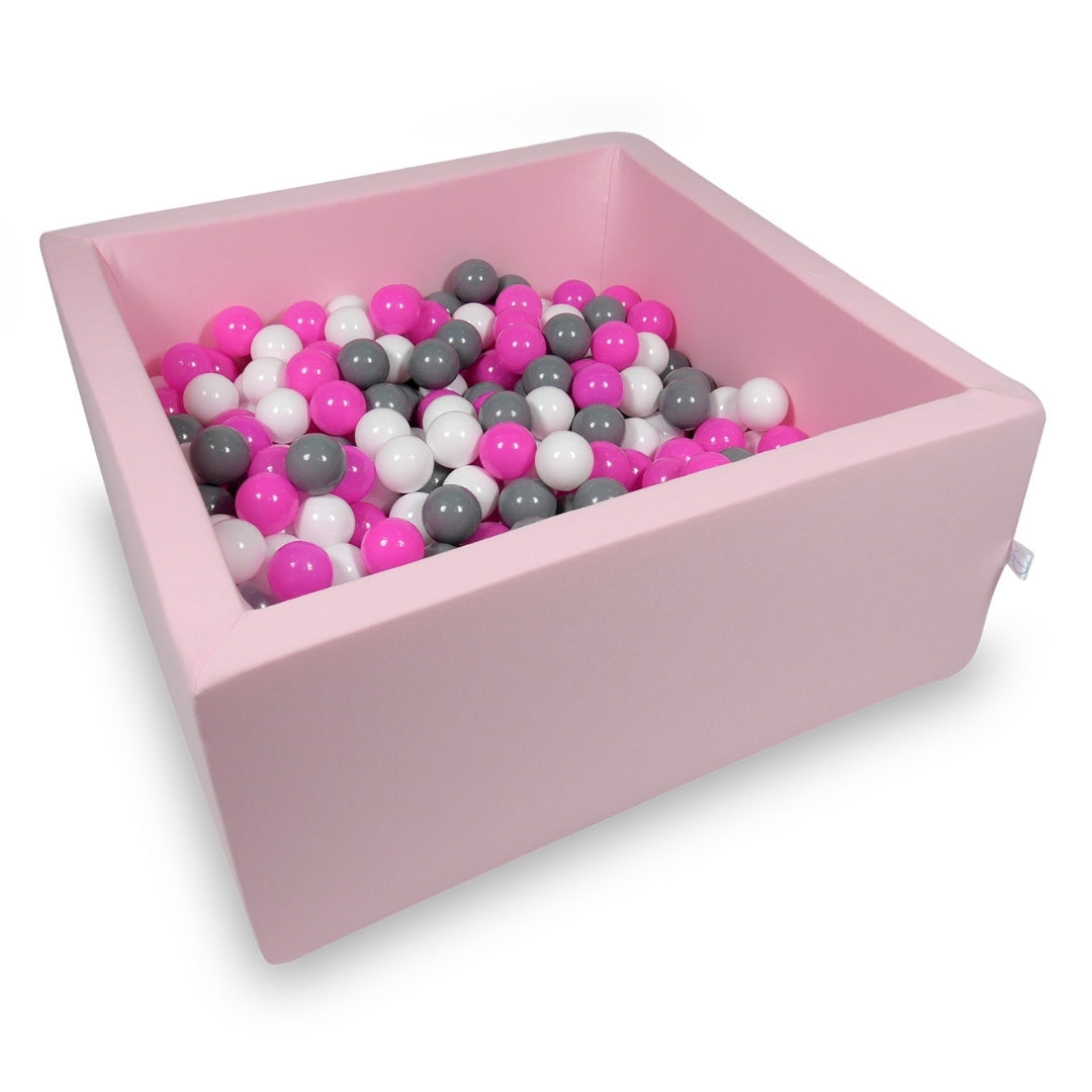 Square ball pit with balls 90 × 90 × 40 cm powder pink + 400 balls