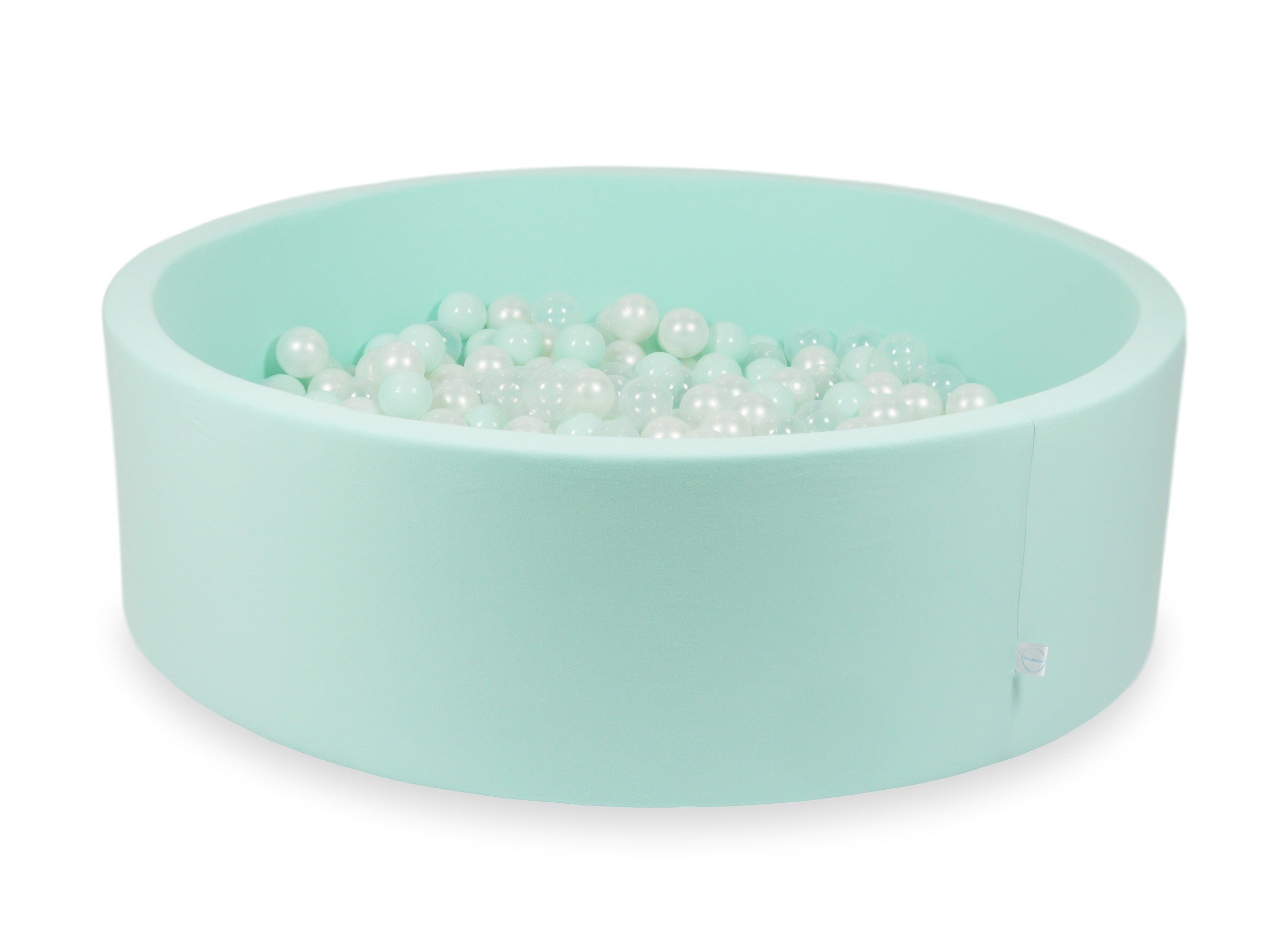 Mimii Bällebad in Mint – rund, 130 × 40 cm, mit 700 Bällen