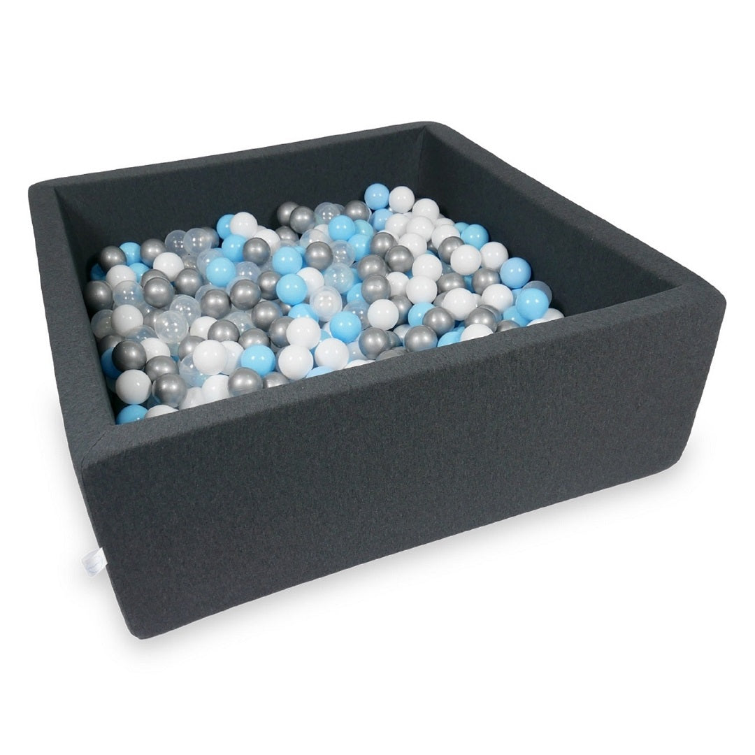 Square ball pit with balls 110 × 110 × 40 cm graphite + 600 balls