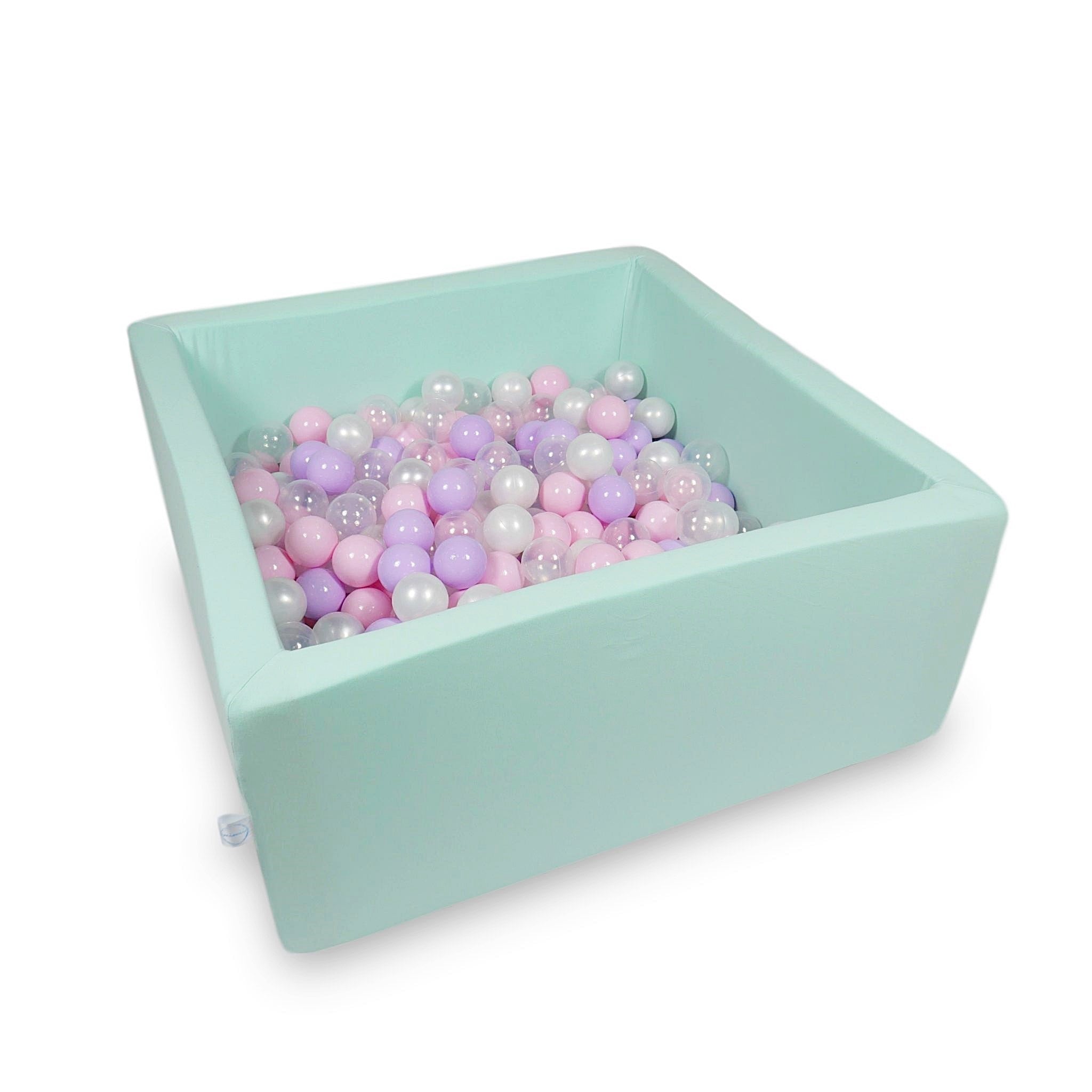 Square ball pit with balls 90 × 90 × 40 cm mint + 400 balls