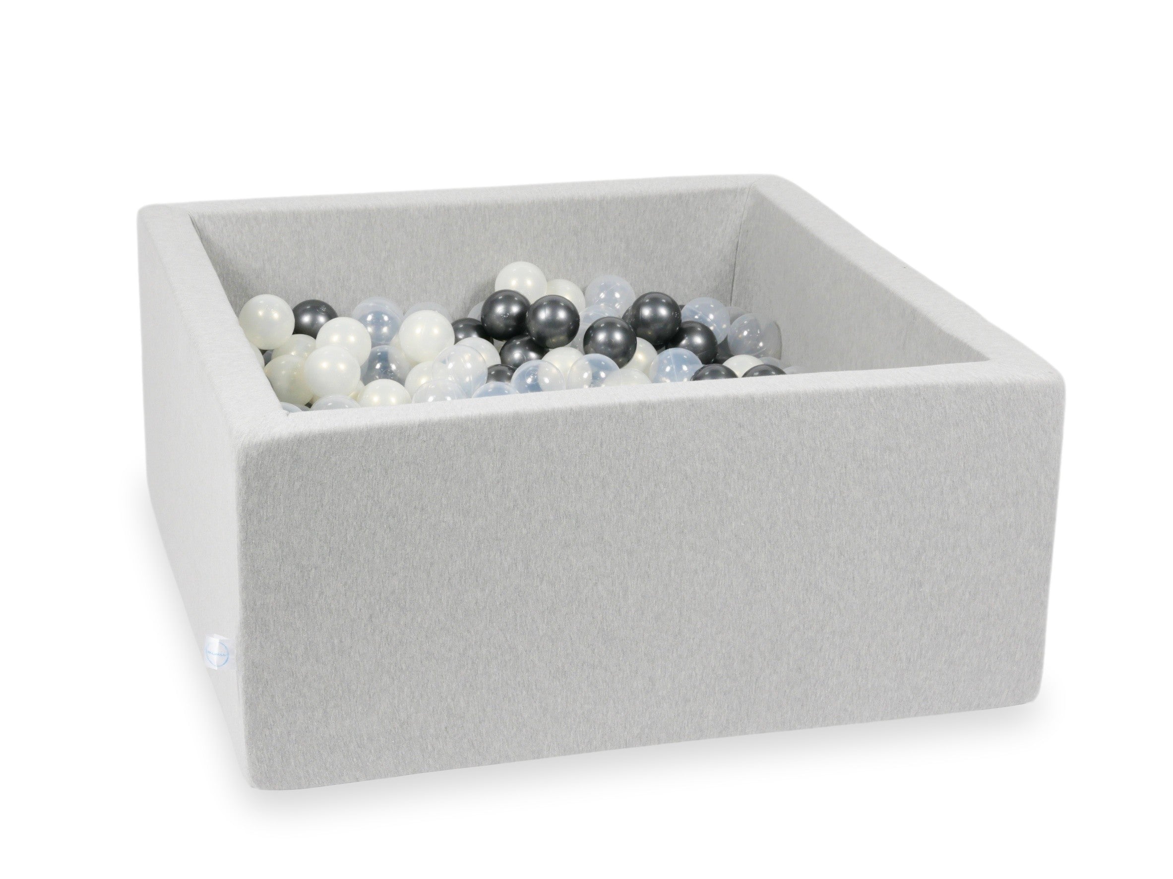 Square ball pit with balls 90 × 90 × 40 cm light grey + 400 balls