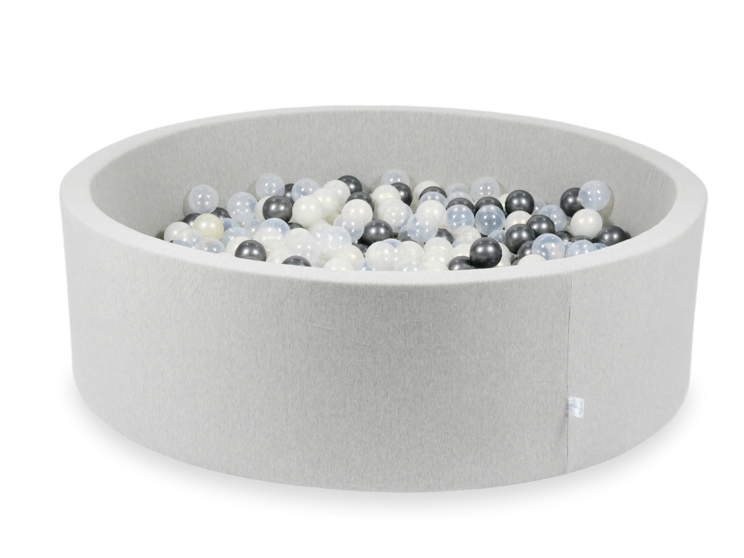 Ball pit with balls 130 × 40 cm light grey with 700 balls