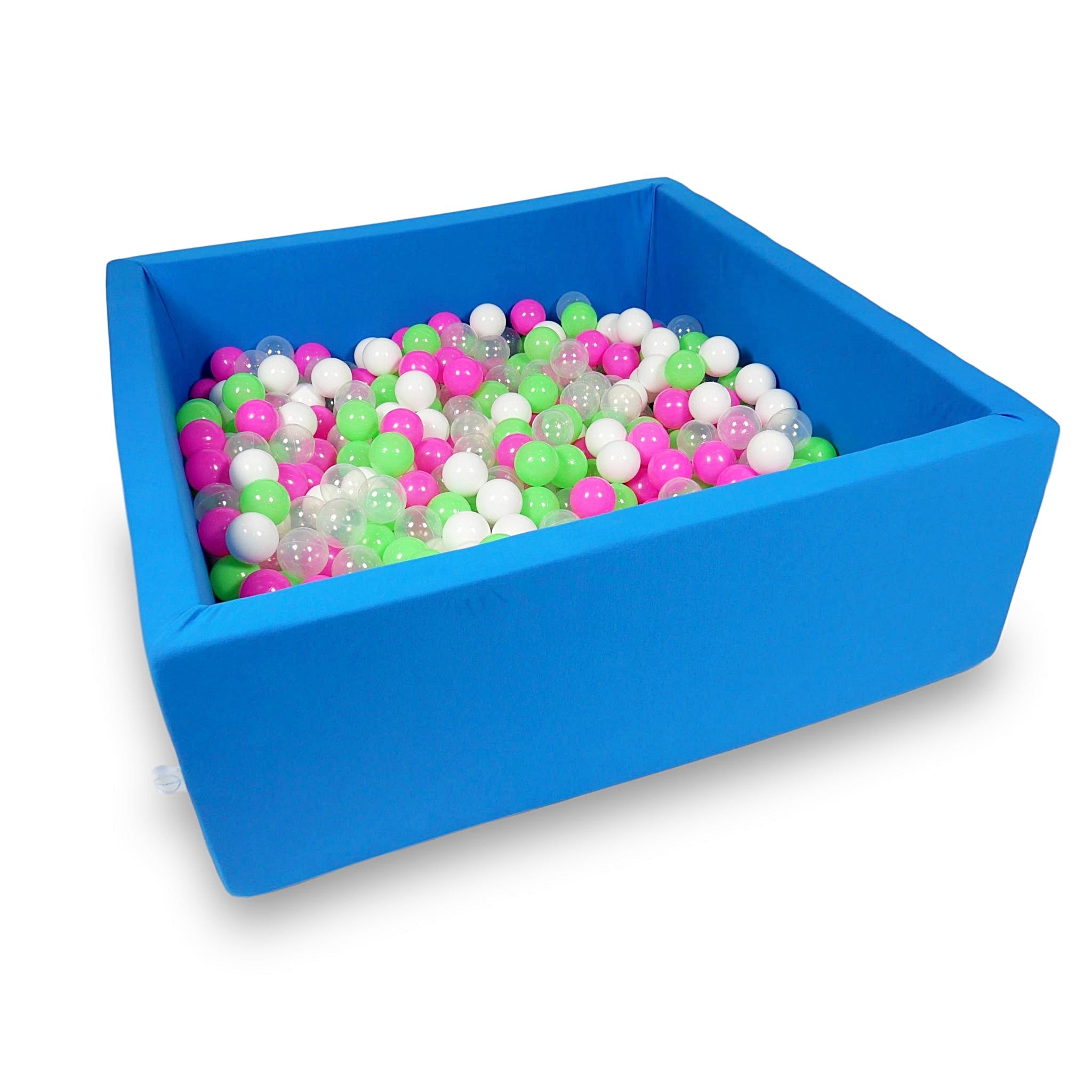 Square ball pit with balls 110 × 110 × 40 cm blue + 600 balls