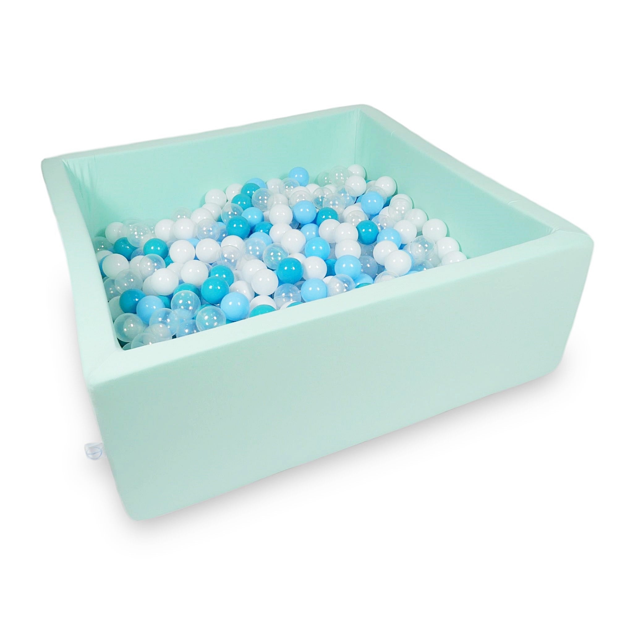 Square ball pit with balls 110 × 110 × 40 cm mint + 600 balls