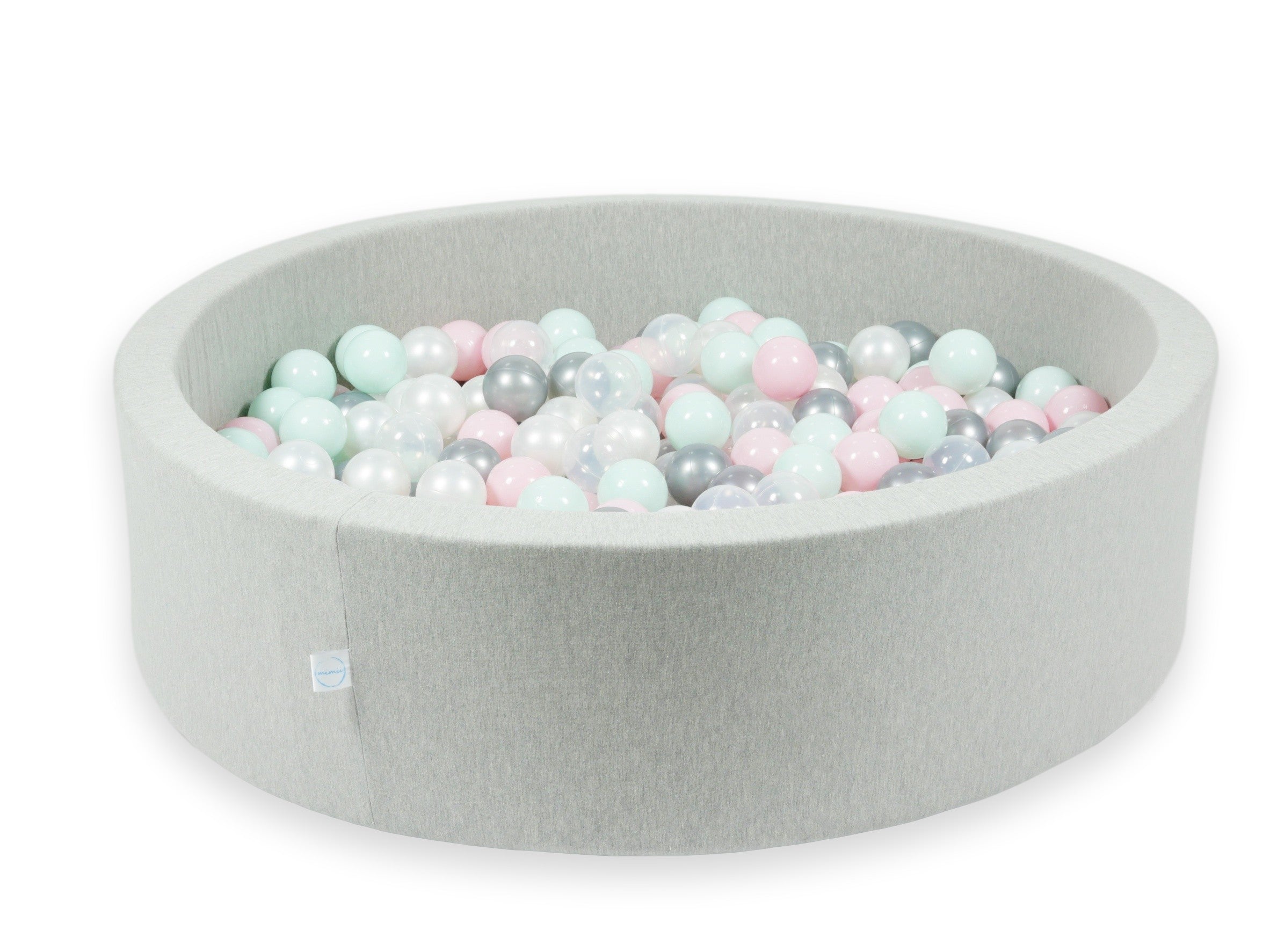 Ball pit with balls 110 × 30 cm light grey with 400 balls
