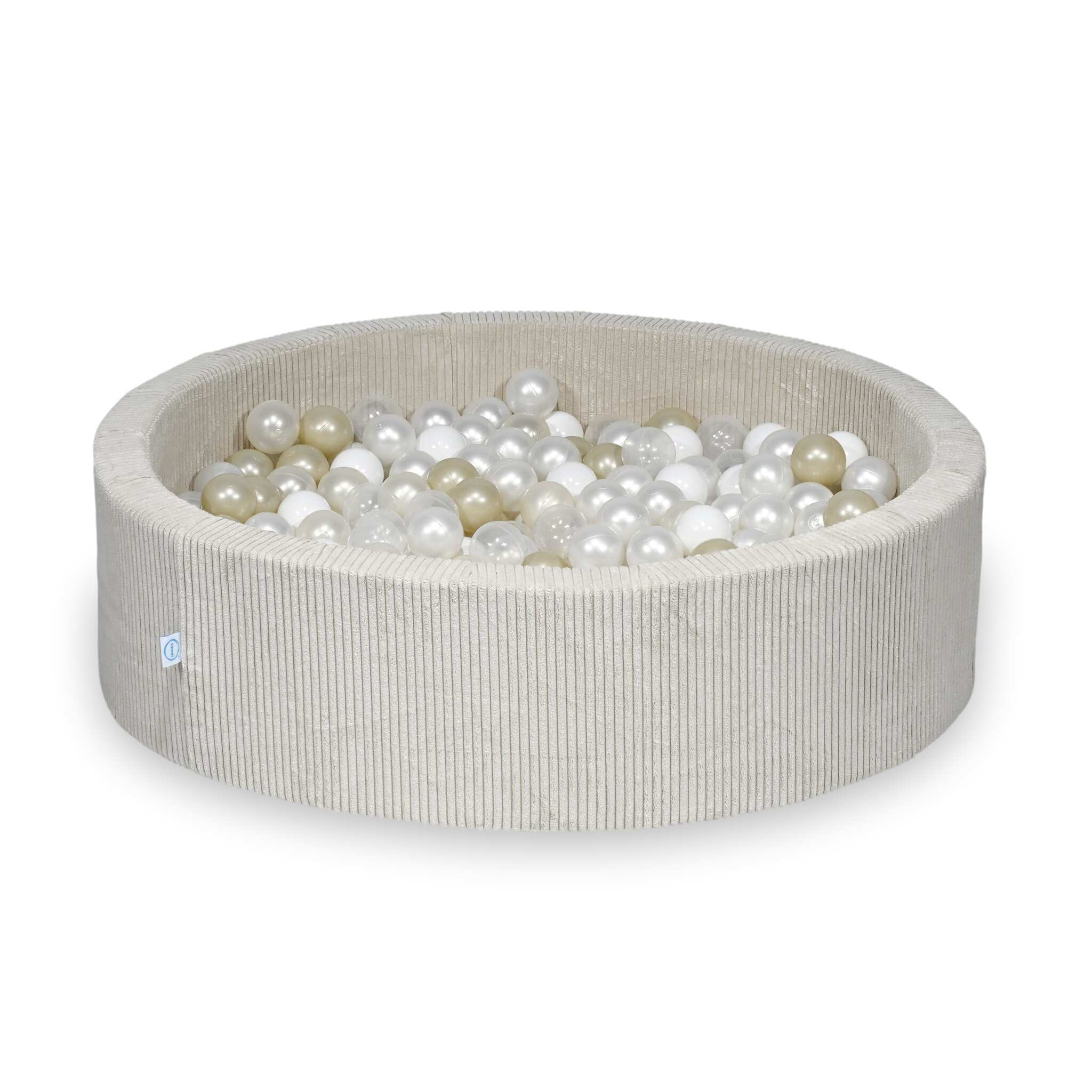 Ball pit with balls 110 × 30 cm corduroy beige with 400 balls