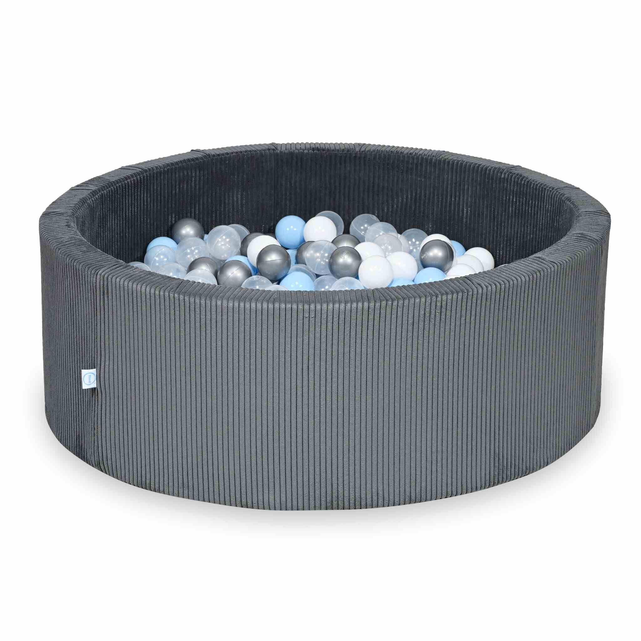 Ball pit with balls 110 × 40 cm corduroy graphite with 500 balls