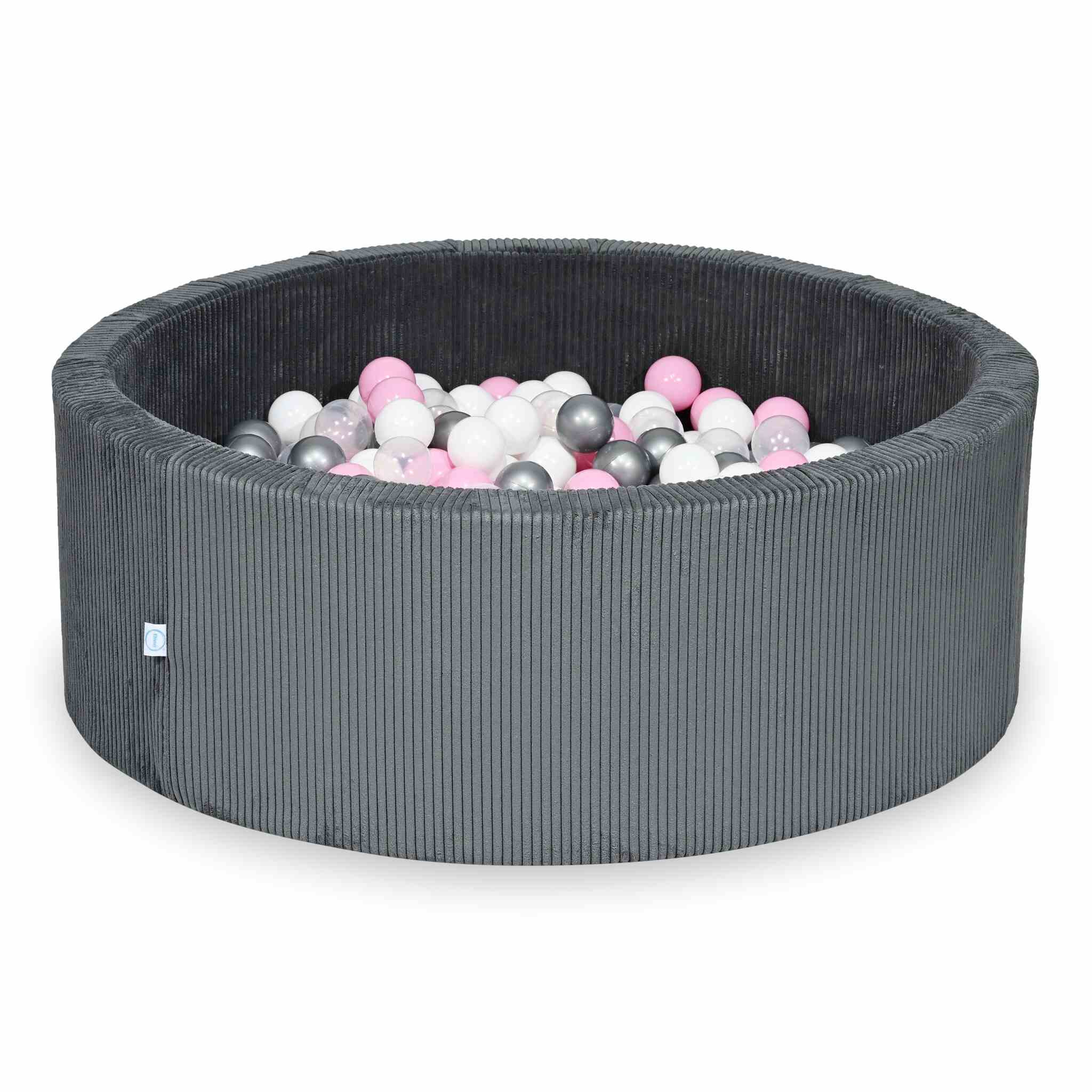 Ball pit with balls 110 × 40 cm corduroy graphite with 500 balls