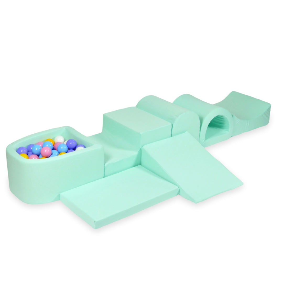 Mimii großes Schaumstoff-Spielset mit Mini-Bällebad in Mint – mit 100 Bällen