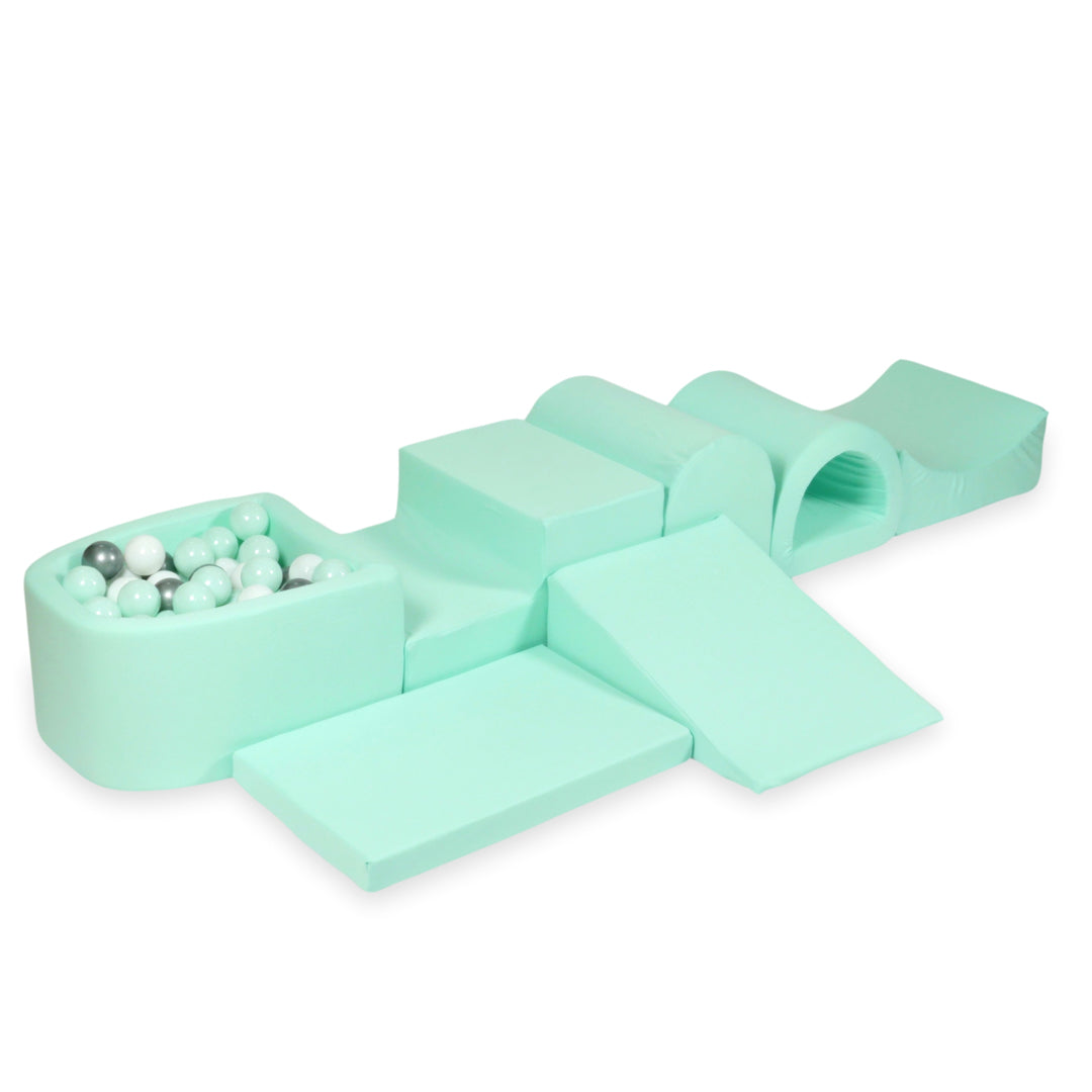 Mimii großes Schaumstoff-Spielset mit Mini-Bällebad in Mint – mit 100 Bällen