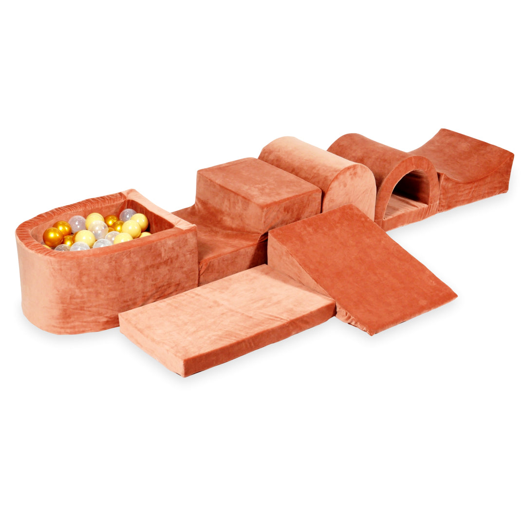Największy piankowy plac zabaw z basenem micro Velvet Soft Canyon Clay + 100 piłek