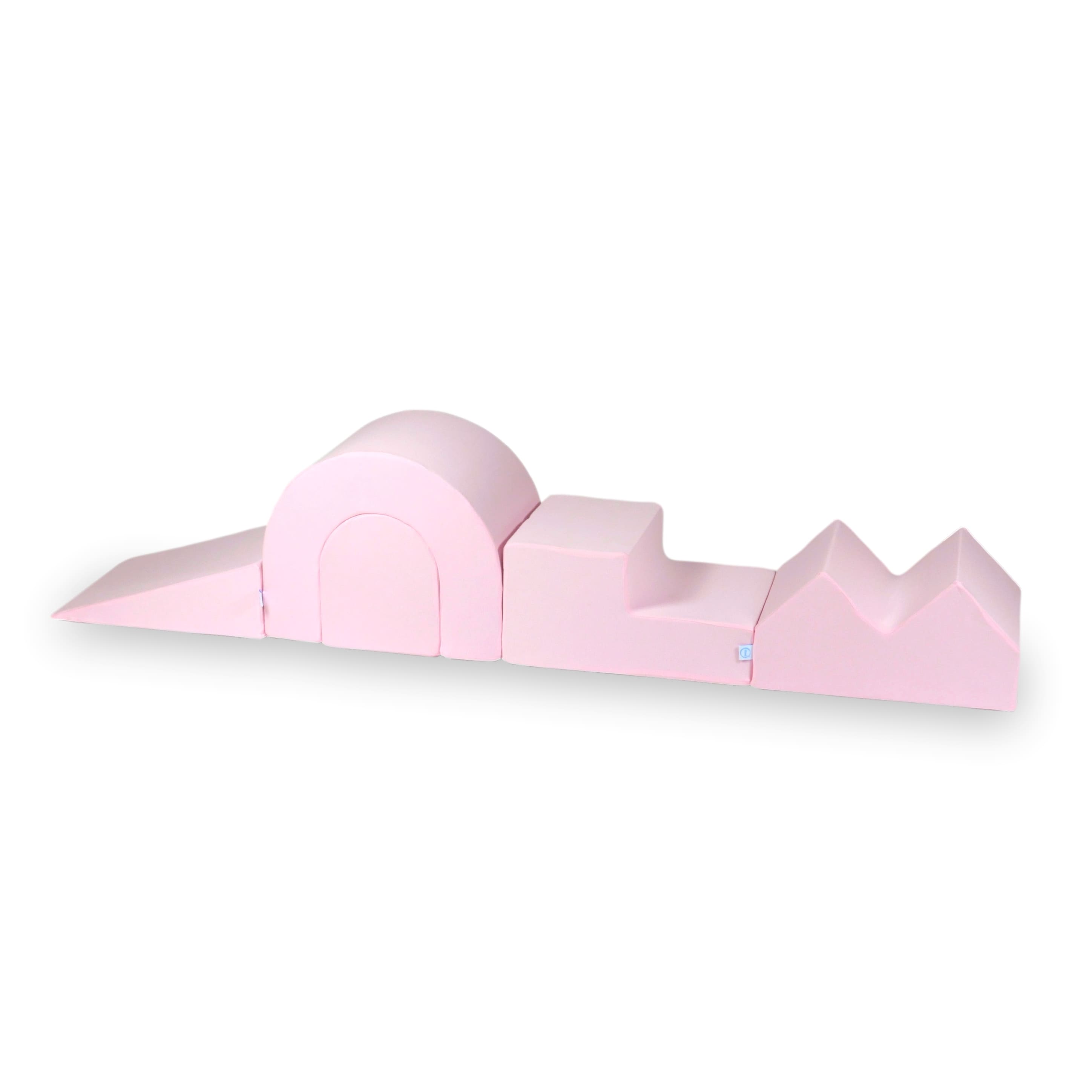 Piankowy plac zabaw z okrągłym basenem 90x30 cm pudrowy róż + 5 elementów + 200 piłek