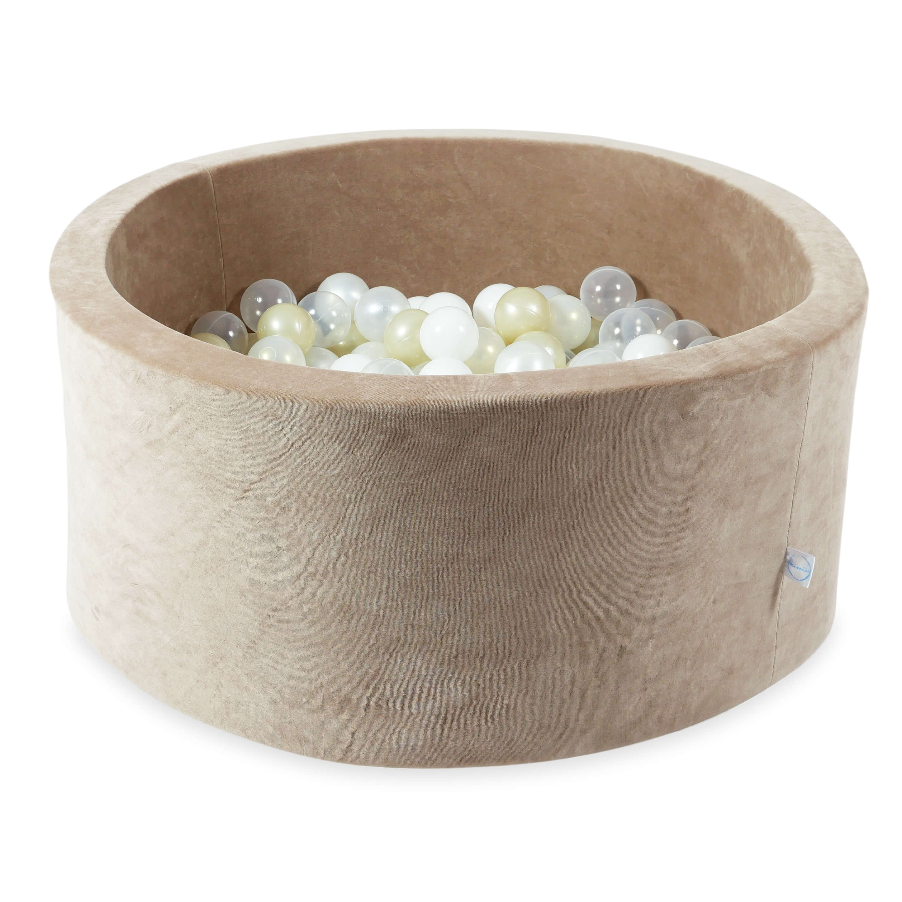 Ball pit with balls 90 × 40 cm Velvet Soft brown with 300 balls