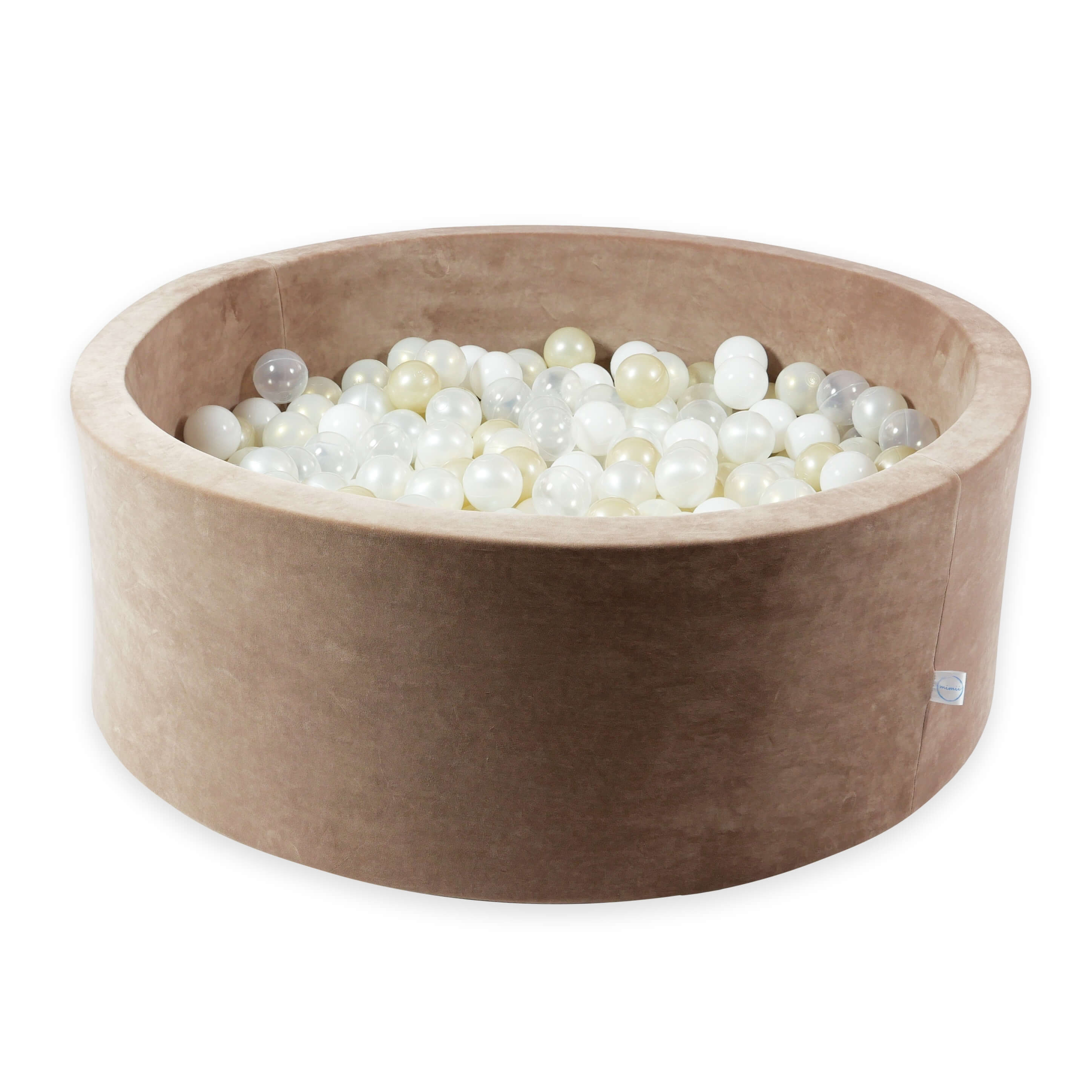 Ball pit with balls 110 × 40 cm Velvet Soft brown with 500 balls