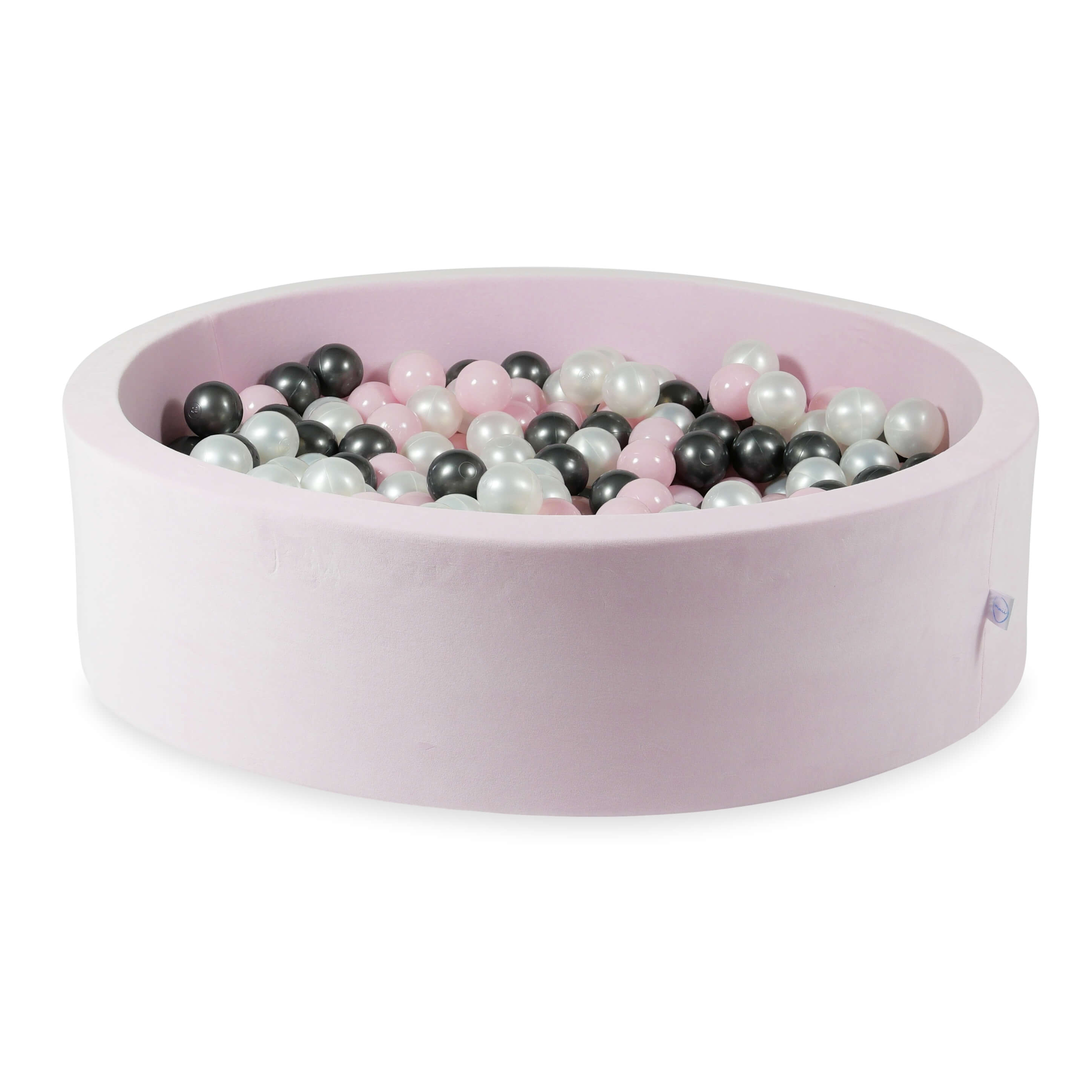 Ball pit with balls 110 × 30 cm Velvet Soft light pink with 400 balls