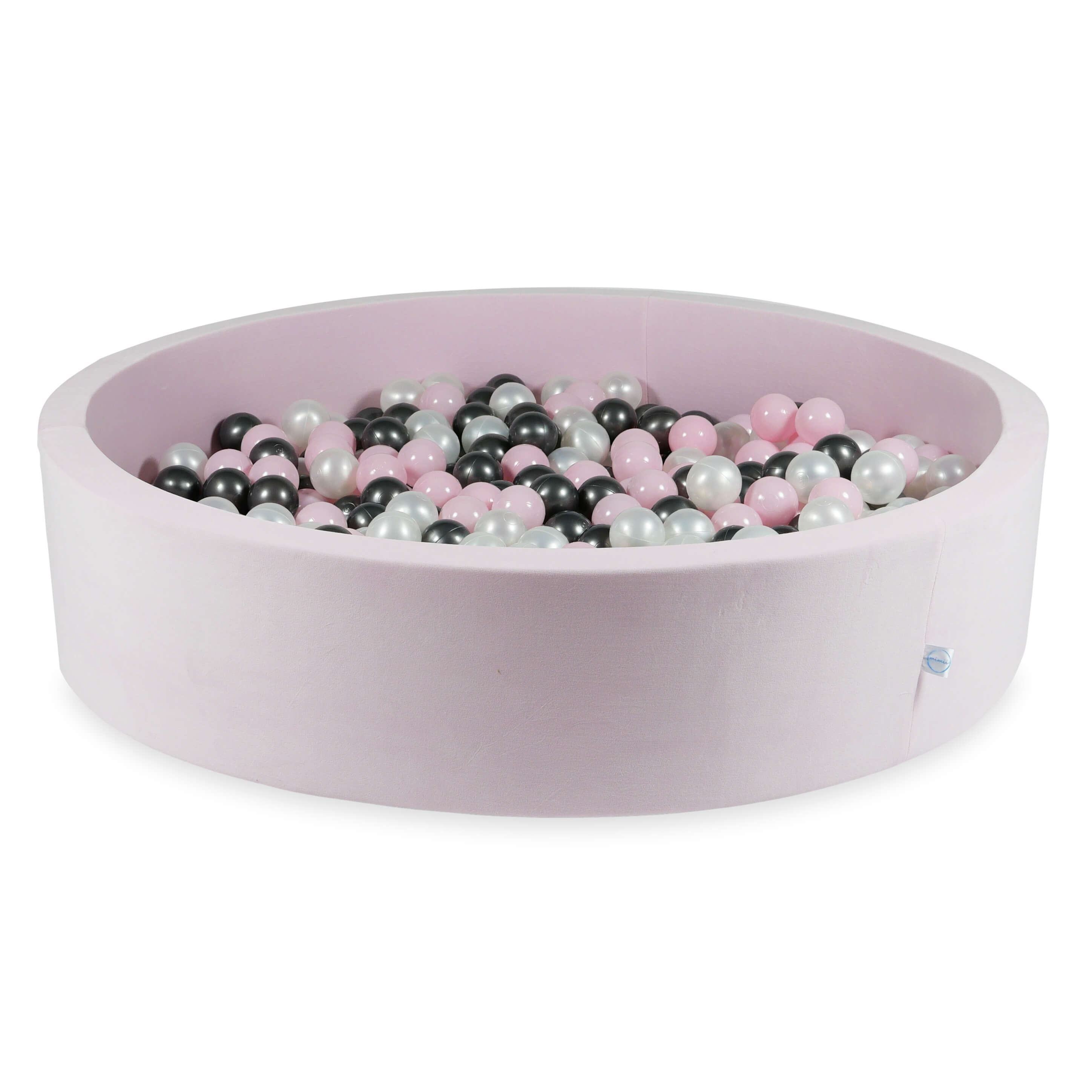 Ball pit with balls 130 × 30 cm Velvet Soft light pink with 600 balls