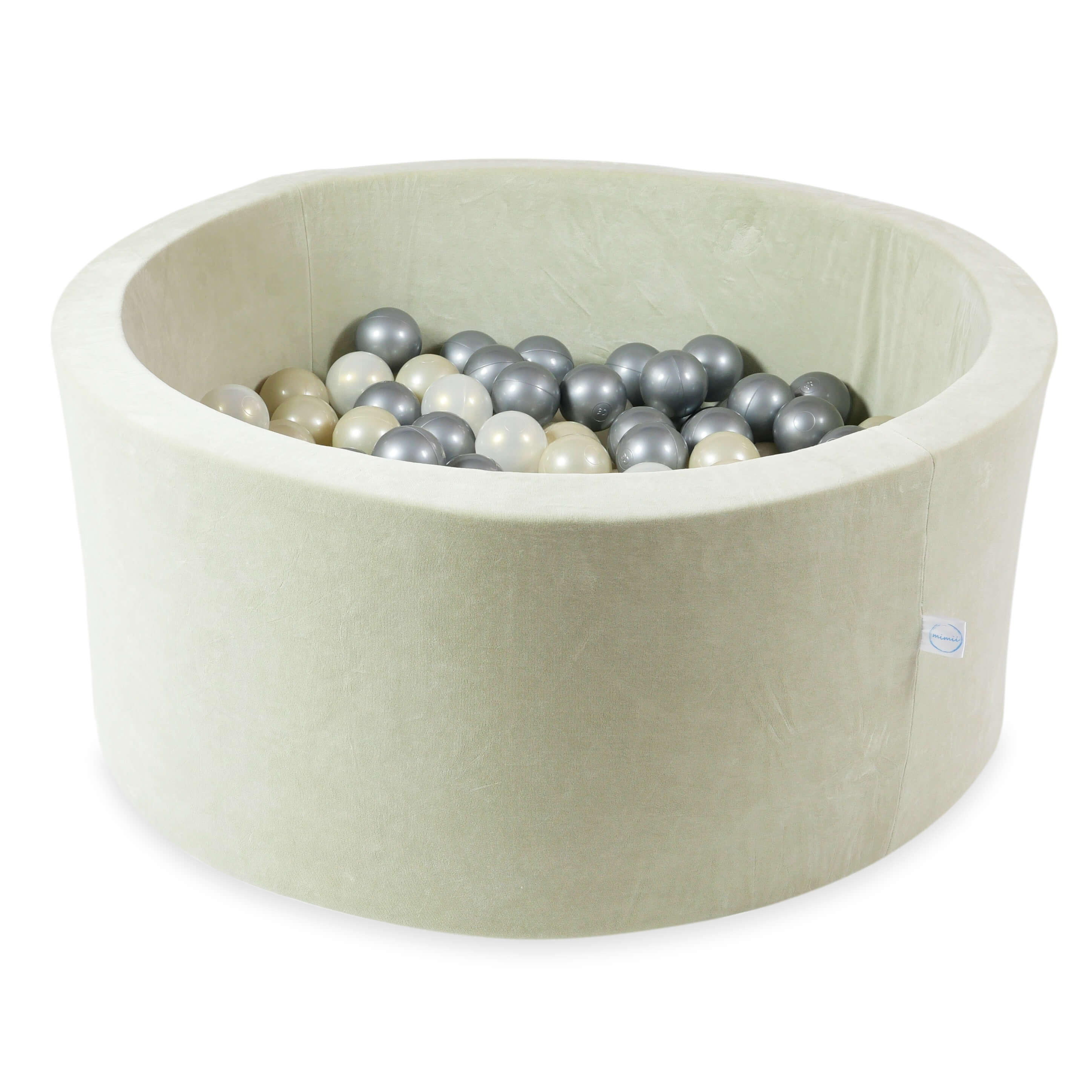 Ball pit with balls 90 × 40 cm Velvet Soft pistachio with 300 balls