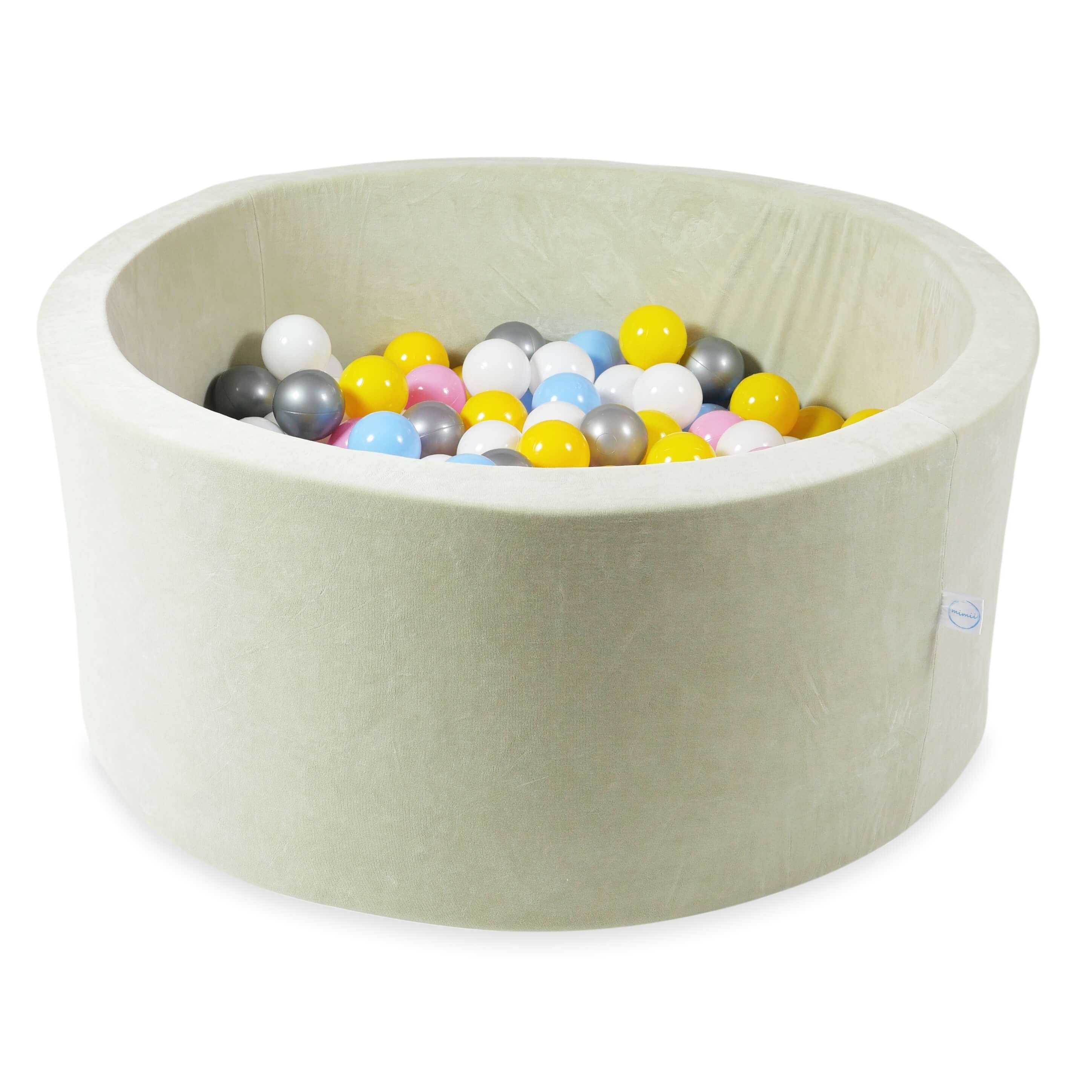 Ball pit with balls 90 × 40 cm Velvet Soft pistachio with 300 balls