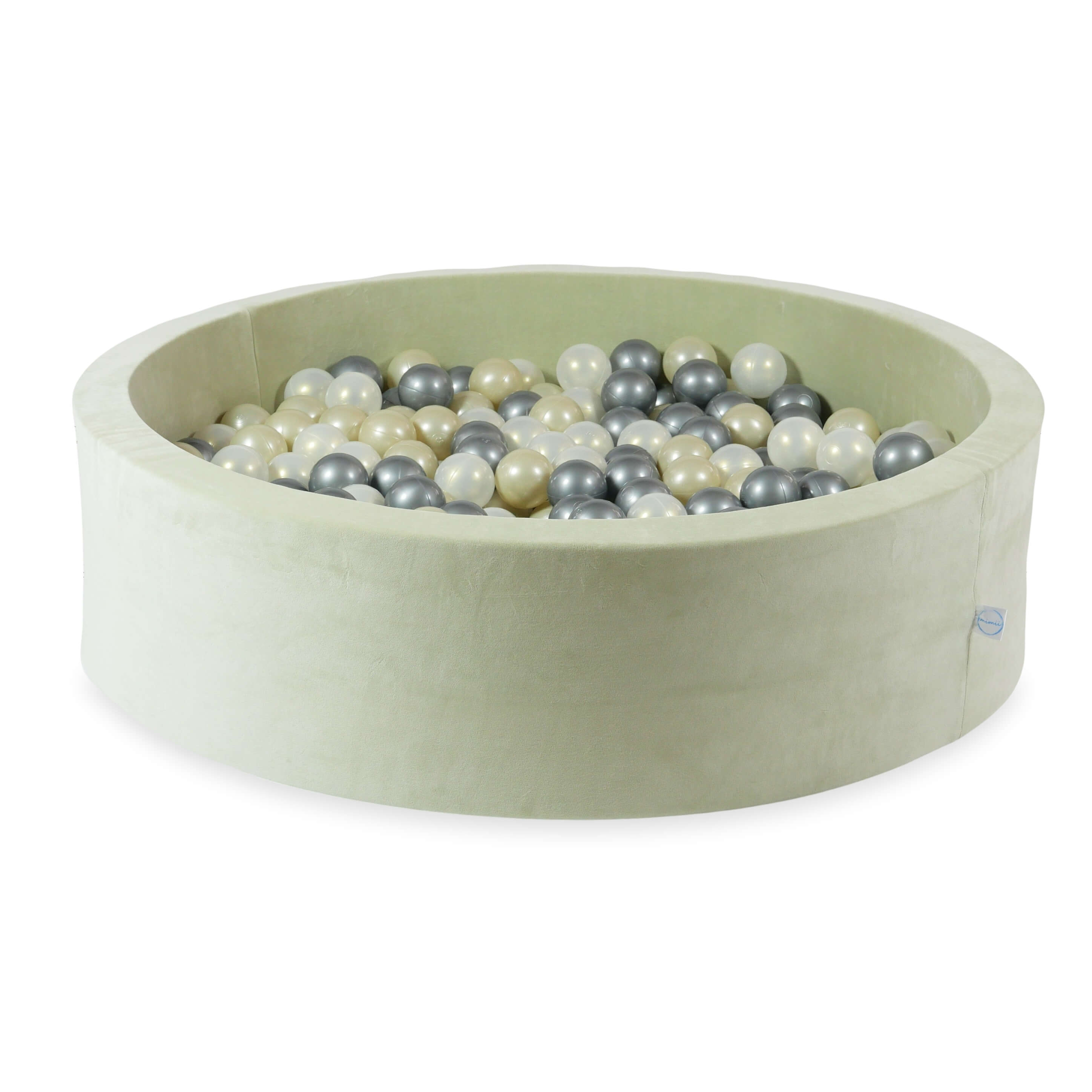 Ball pit with balls 110 × 30 cm Velvet Soft pistachio with 400 balls