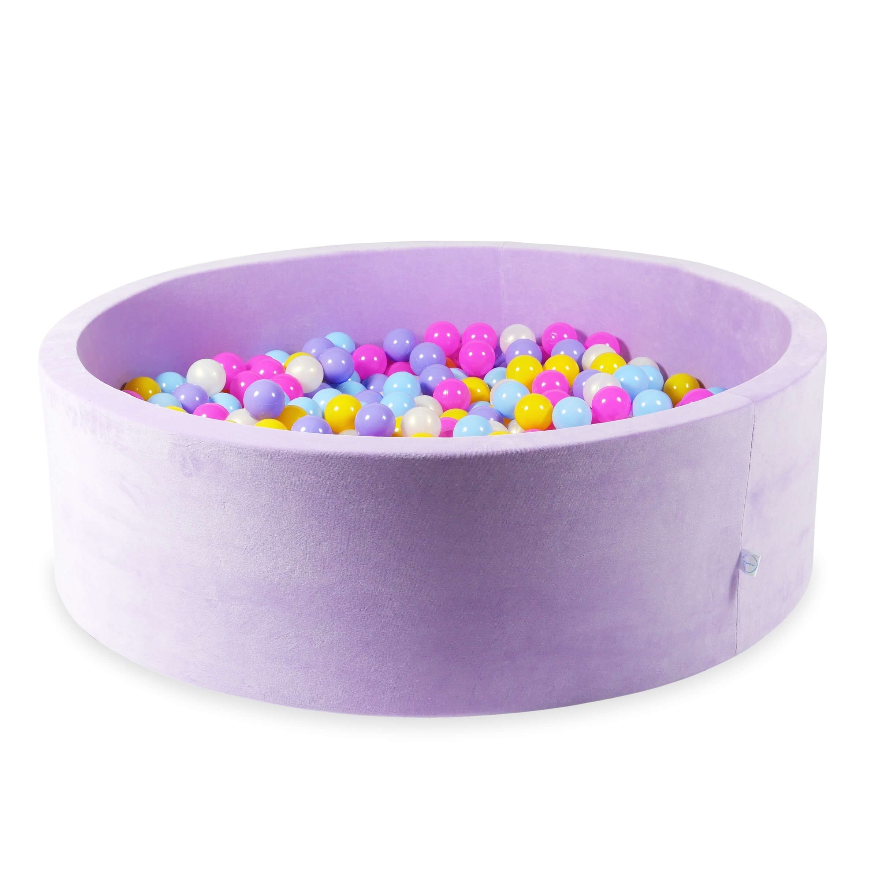 Ball pit with balls 130 × 40 cm Velvet Soft lilac with 700 balls
