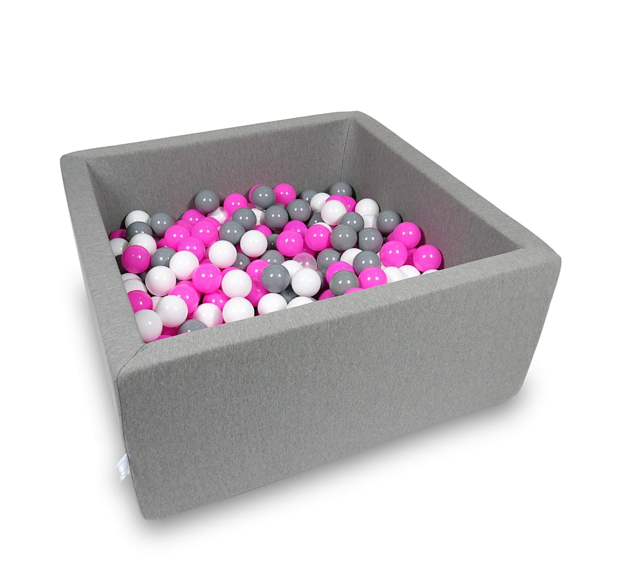 Square ball pit with balls 90 × 90 × 40 cm grey + 400 balls