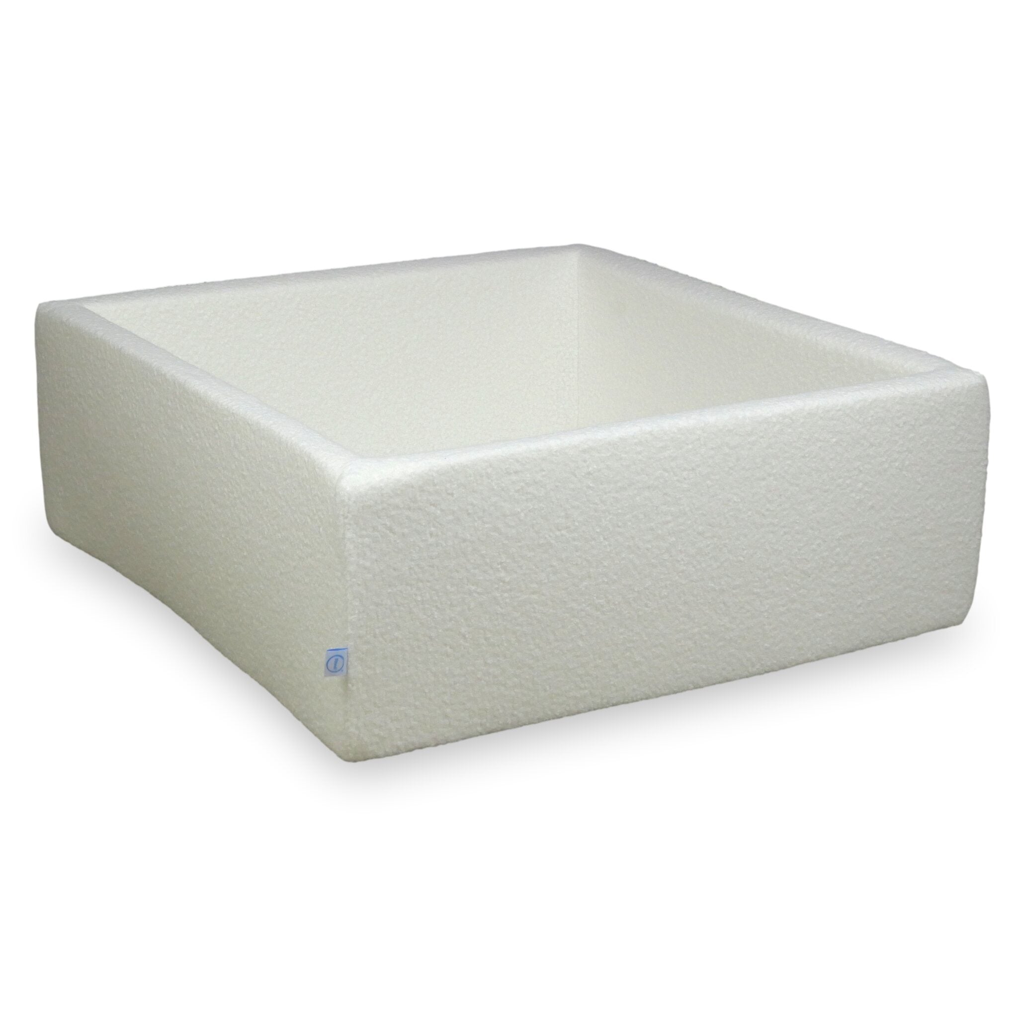 Square ball pit 110 × 110 × 40 cm bouclé white without balls